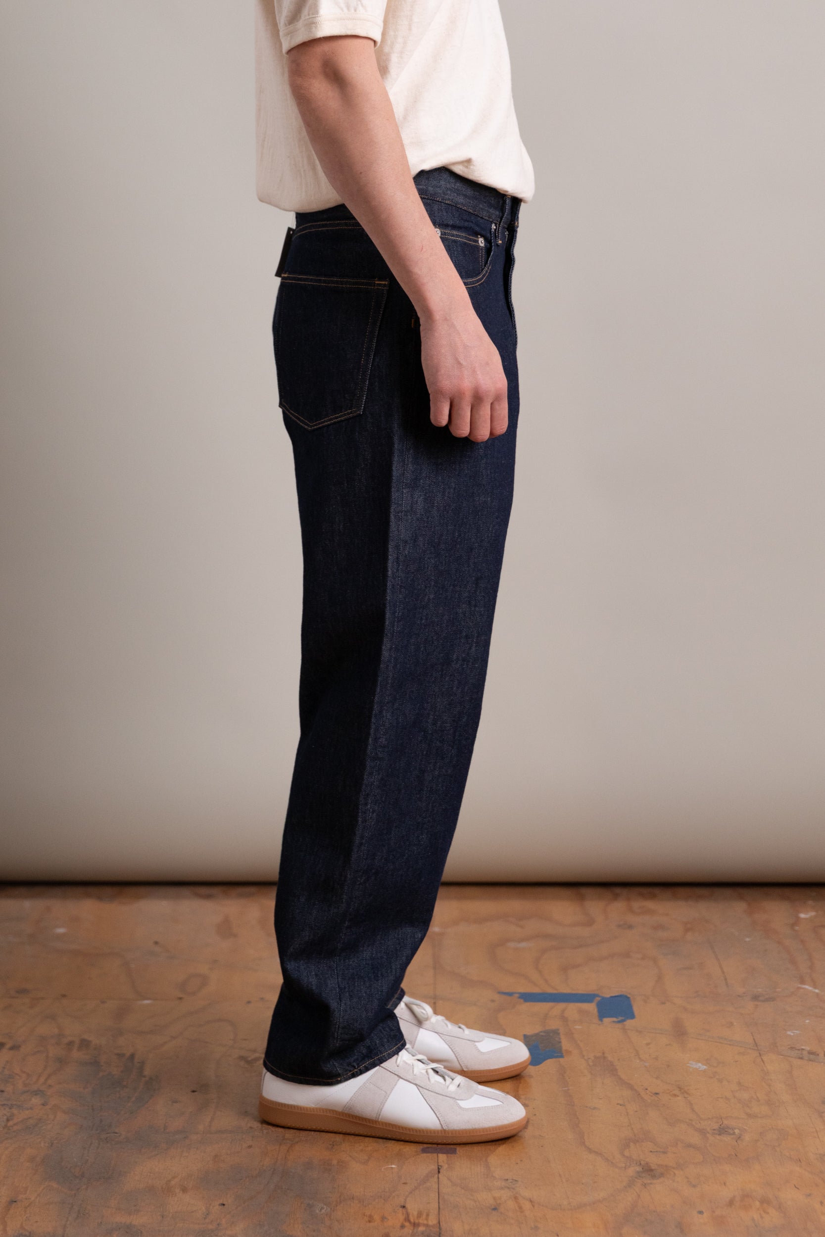 HARD TWIST DENIM WIDE PANTS