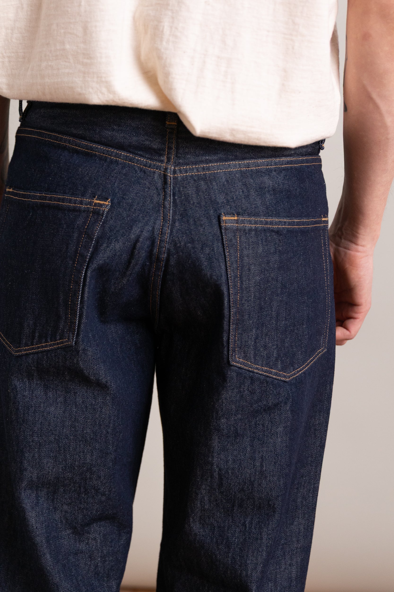 HARD TWIST DENIM WIDE PANTS