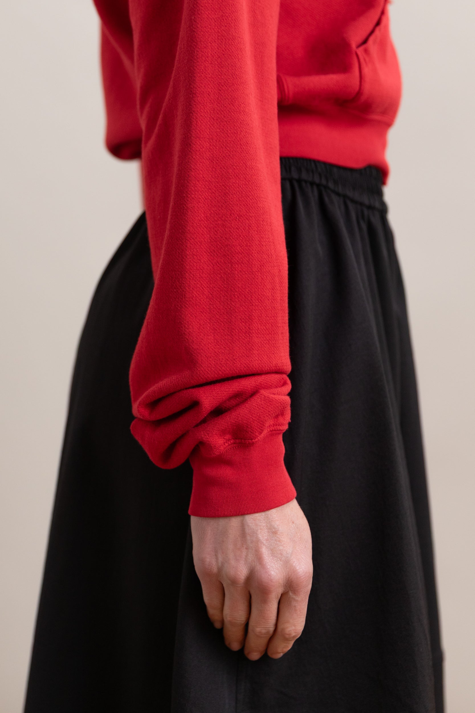 HIGH TWIST LIGHT SWEAT ZIP PARKA IN RED