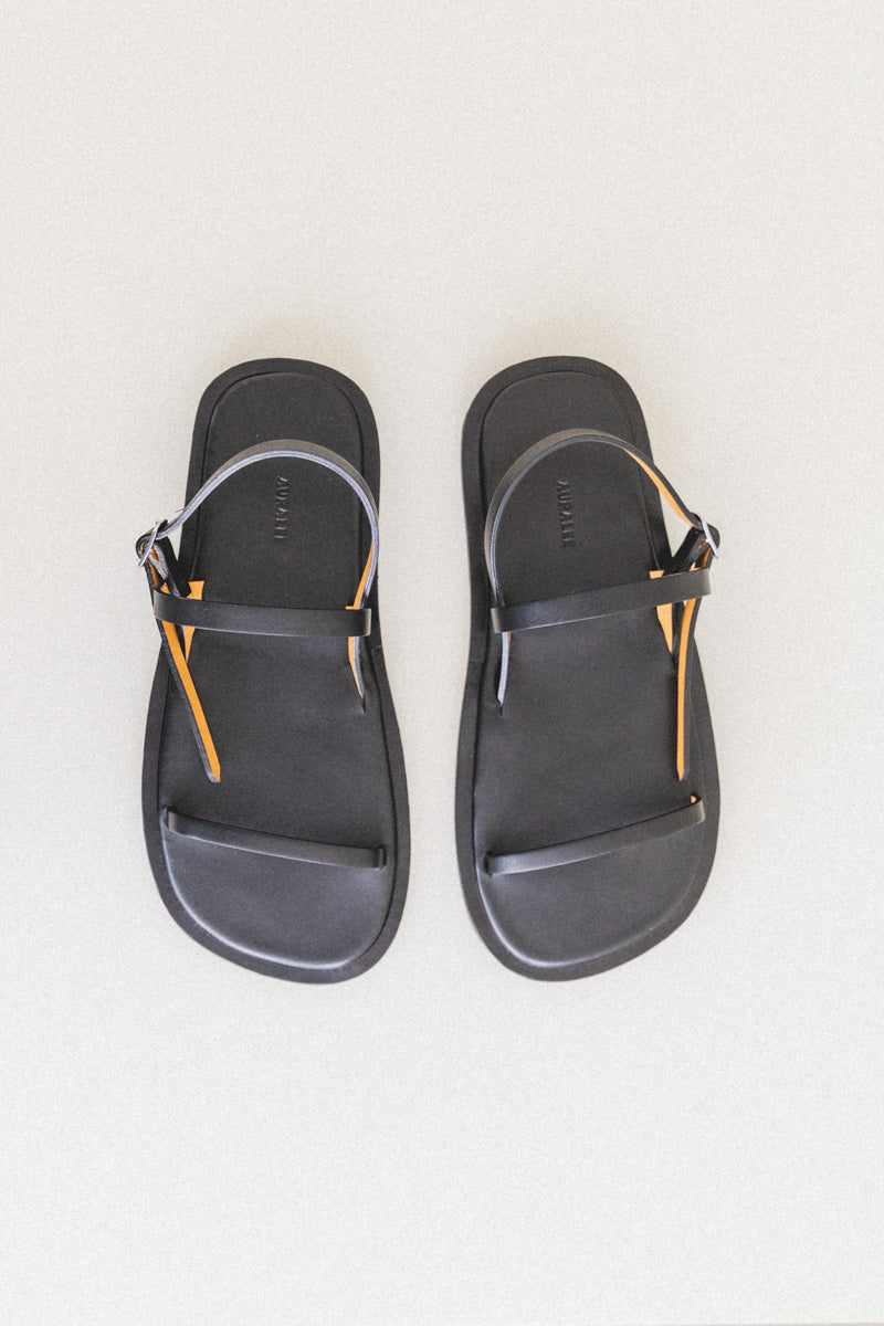 WOMEN'S LEATHER SANDALS IN BLACK