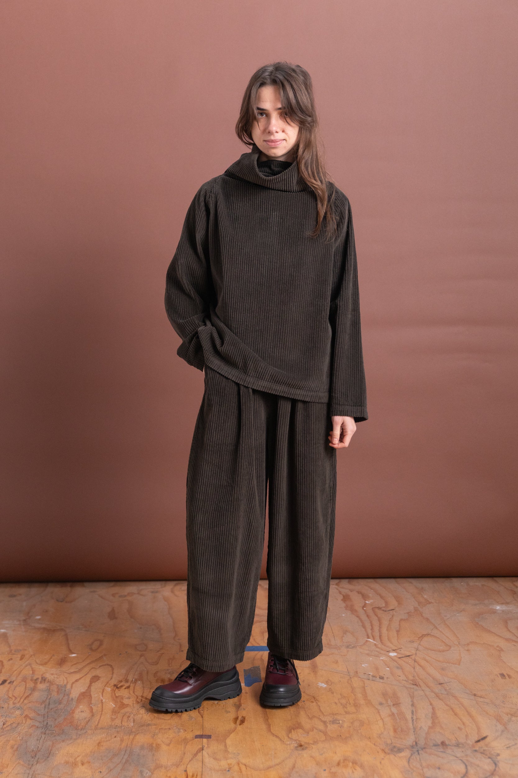 TUBE TOP IN FOREST CORDUROY