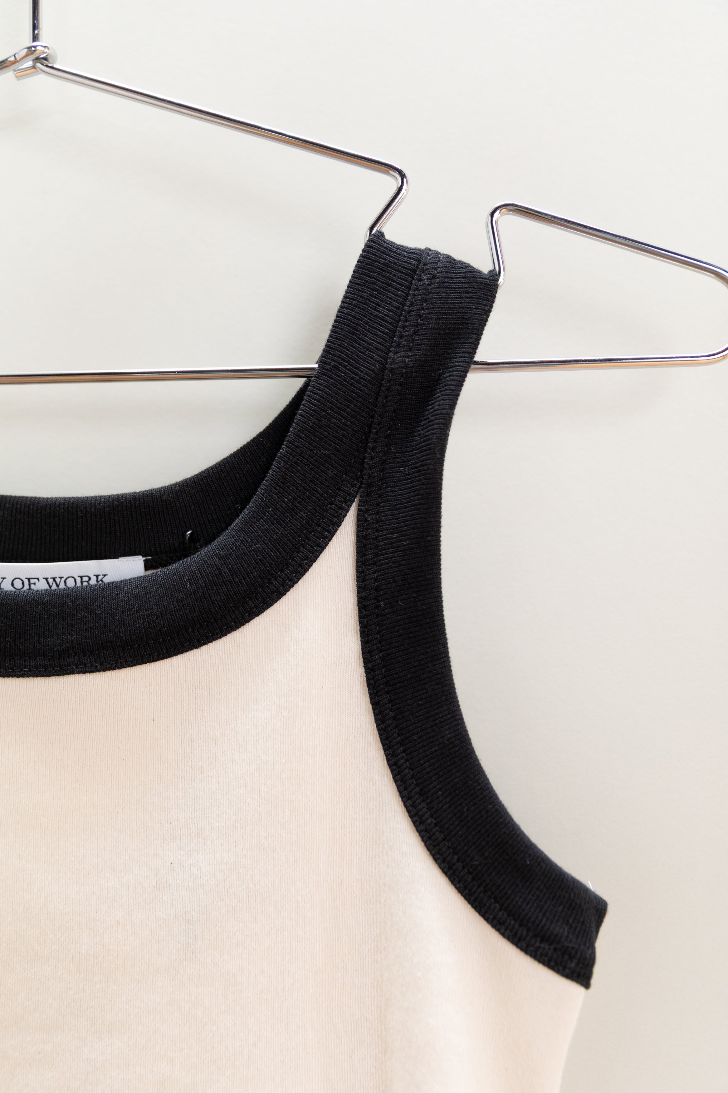 THISTLE TANK TOP IN NATURAL/BLACK FINE RIB JERSEY