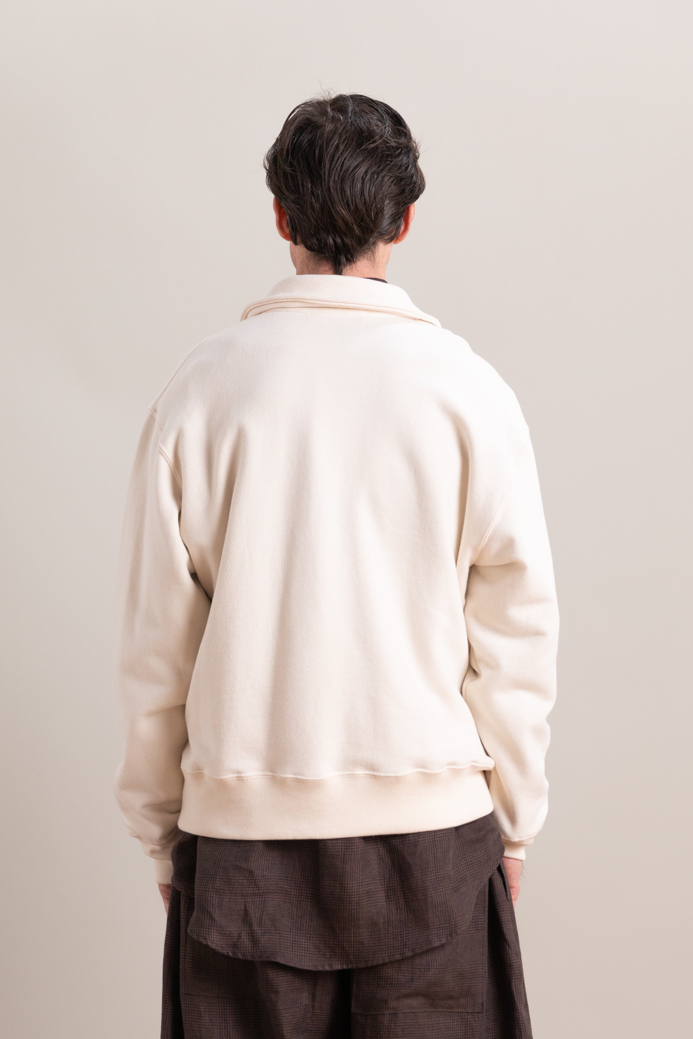 MYRTLE QUARTER ZIP IN NATURAL SUEDED FRENCH TERRY