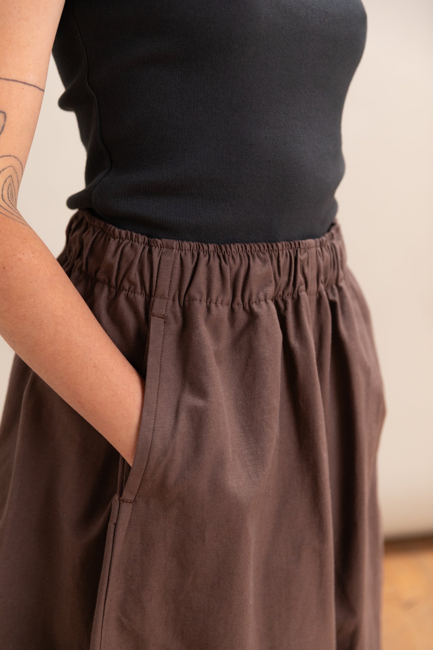 POPLAR SKIRT IN MINERAL NEP COTTON LINEN
