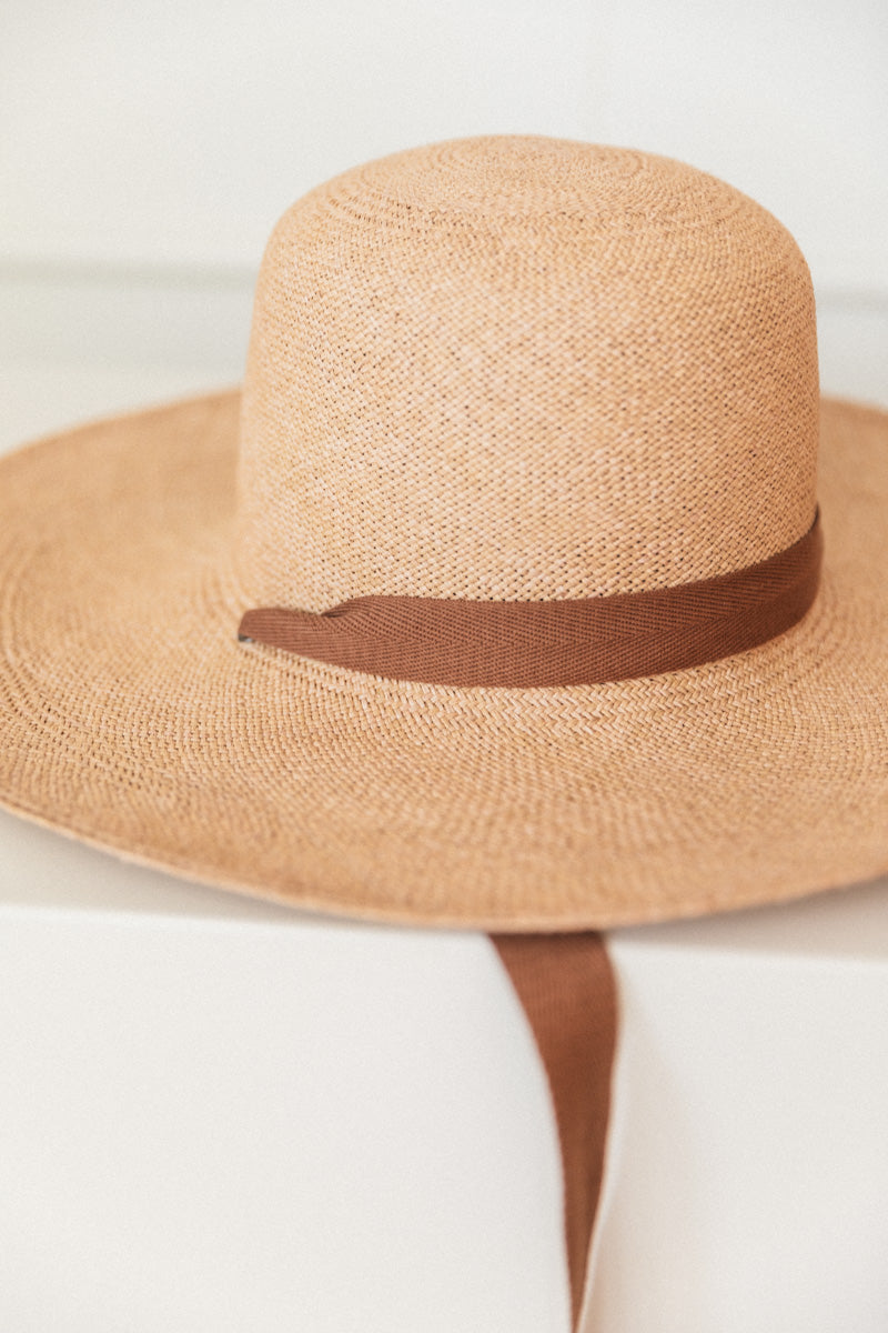 SUNCREST IN TORCIDO STRAW WITH TWILL RIBBON