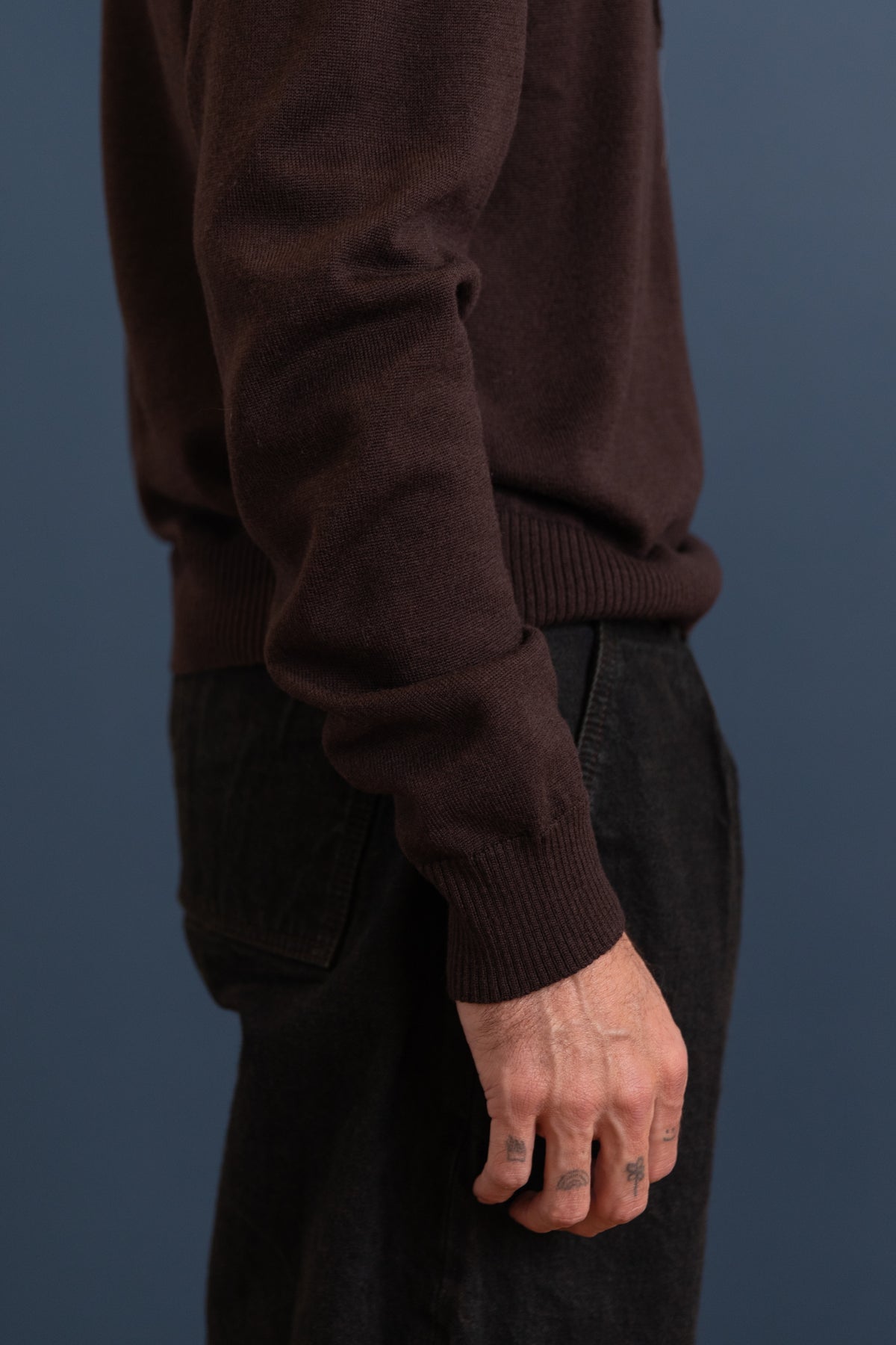 BALACLAVA KNIT IN BROWN MERINO WOOL