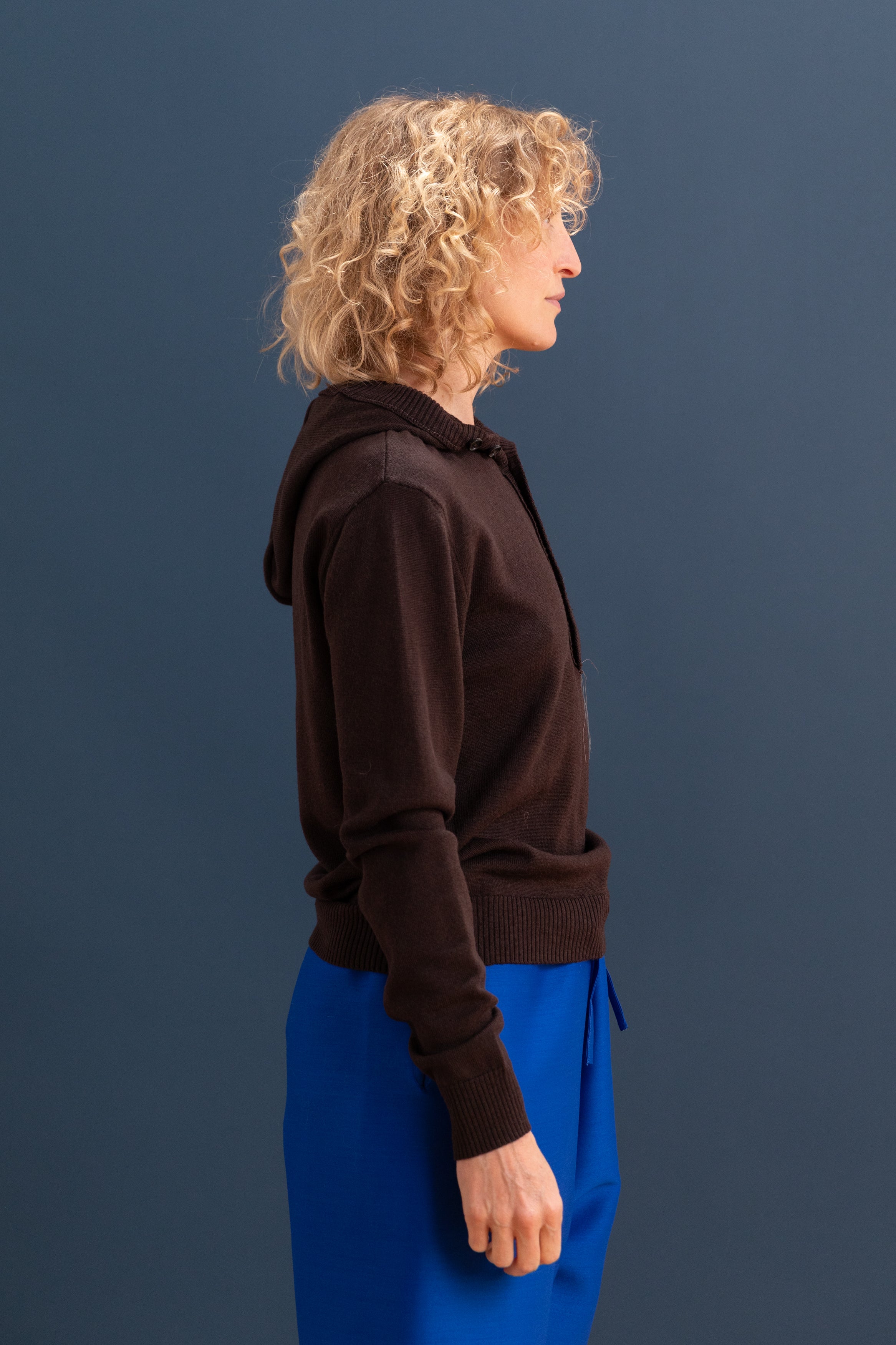 BALACLAVA KNIT IN BROWN MERINO WOOL