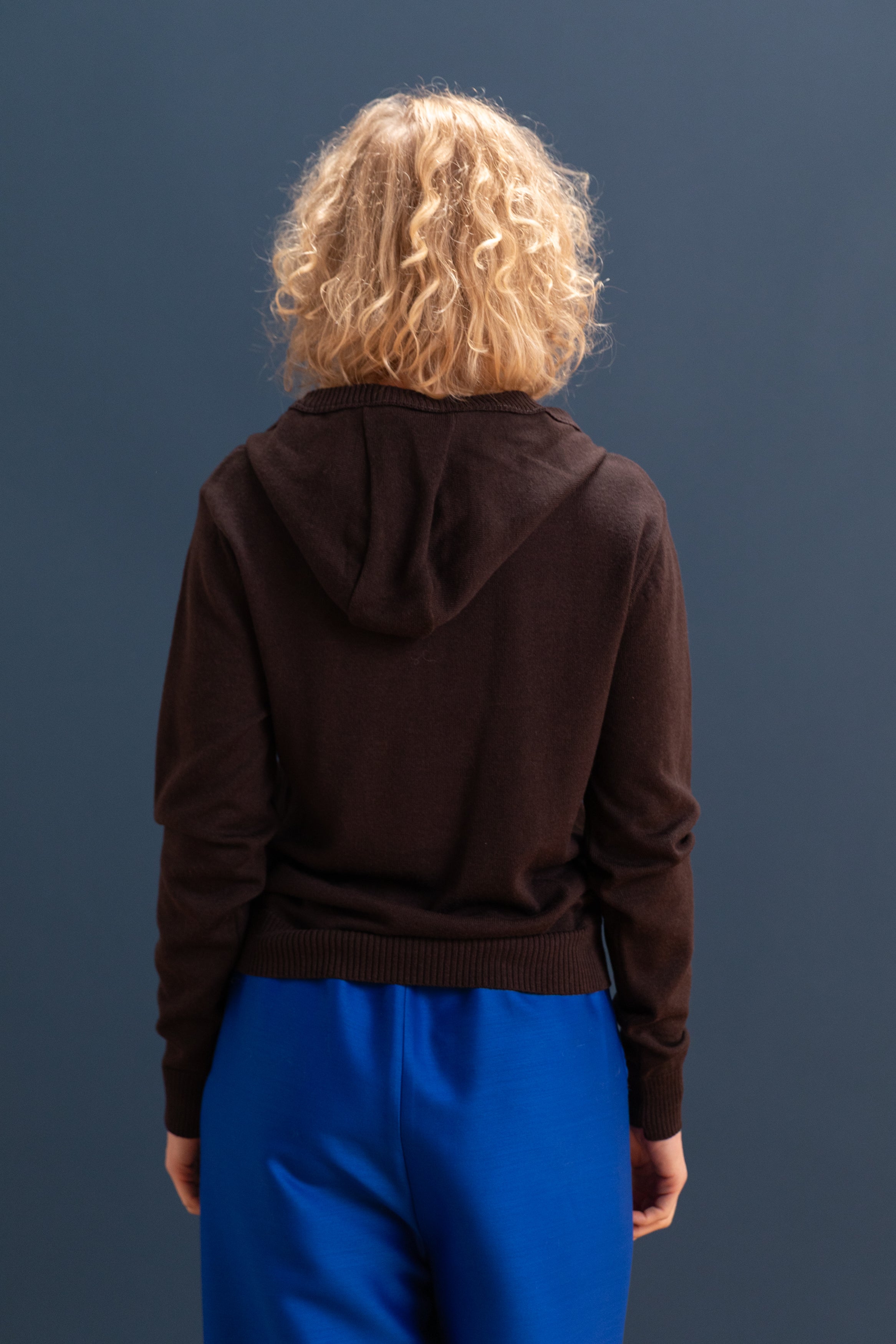 BALACLAVA KNIT IN BROWN MERINO WOOL