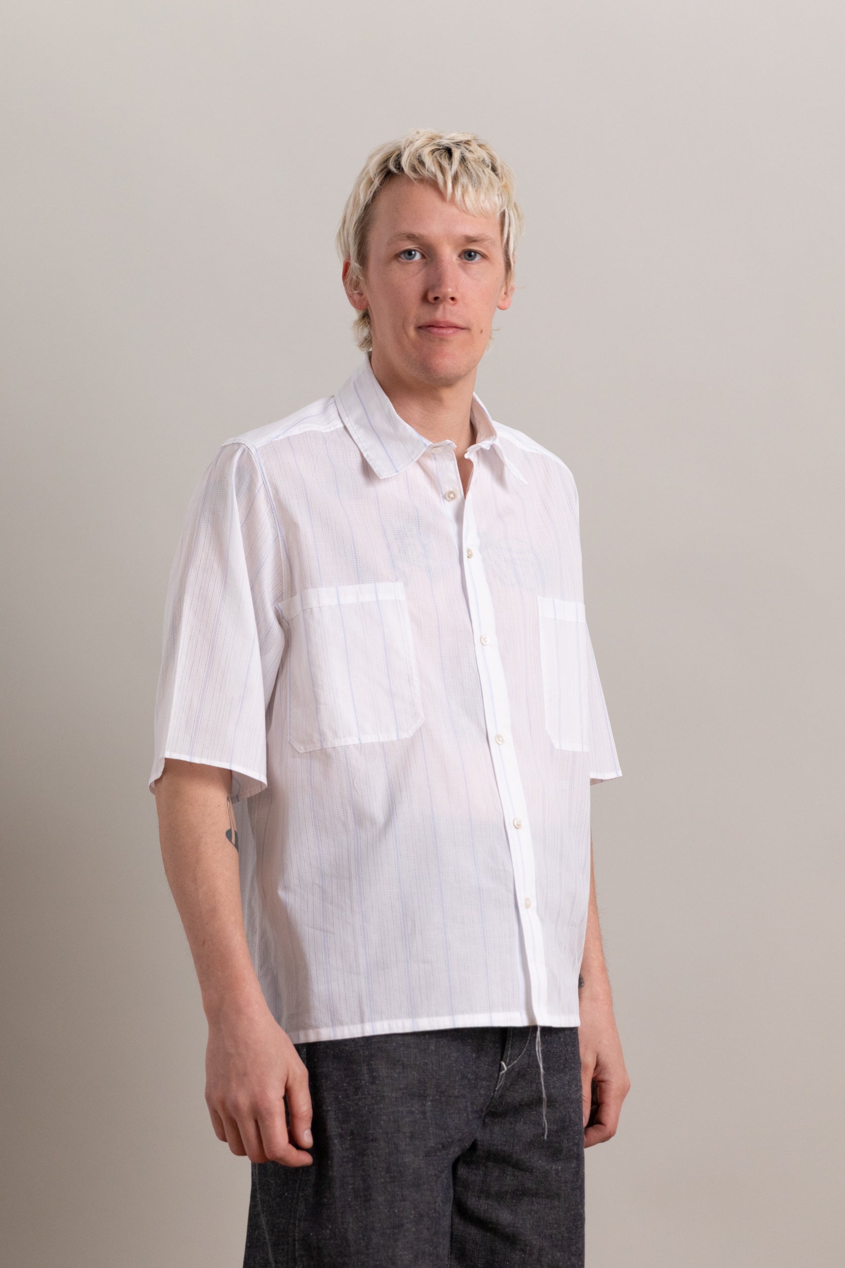 BOXY SHIRT IN BLUE STRIPE