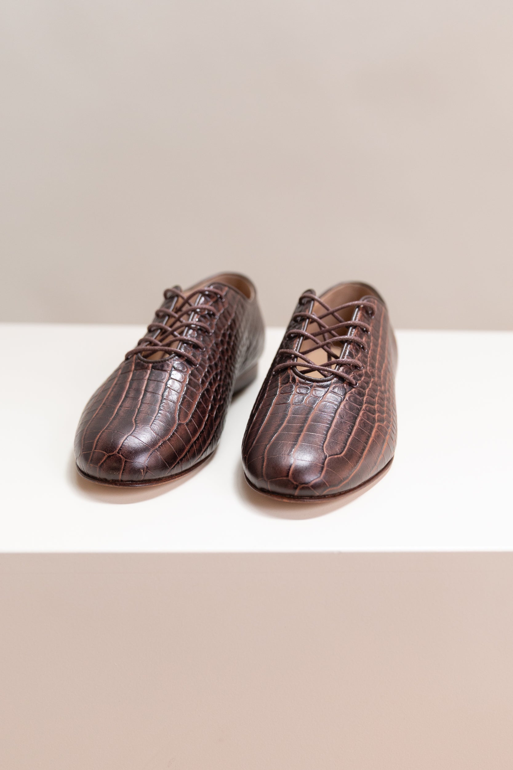 CLAUDETTE FLAT IN CHOCOLATE CROC