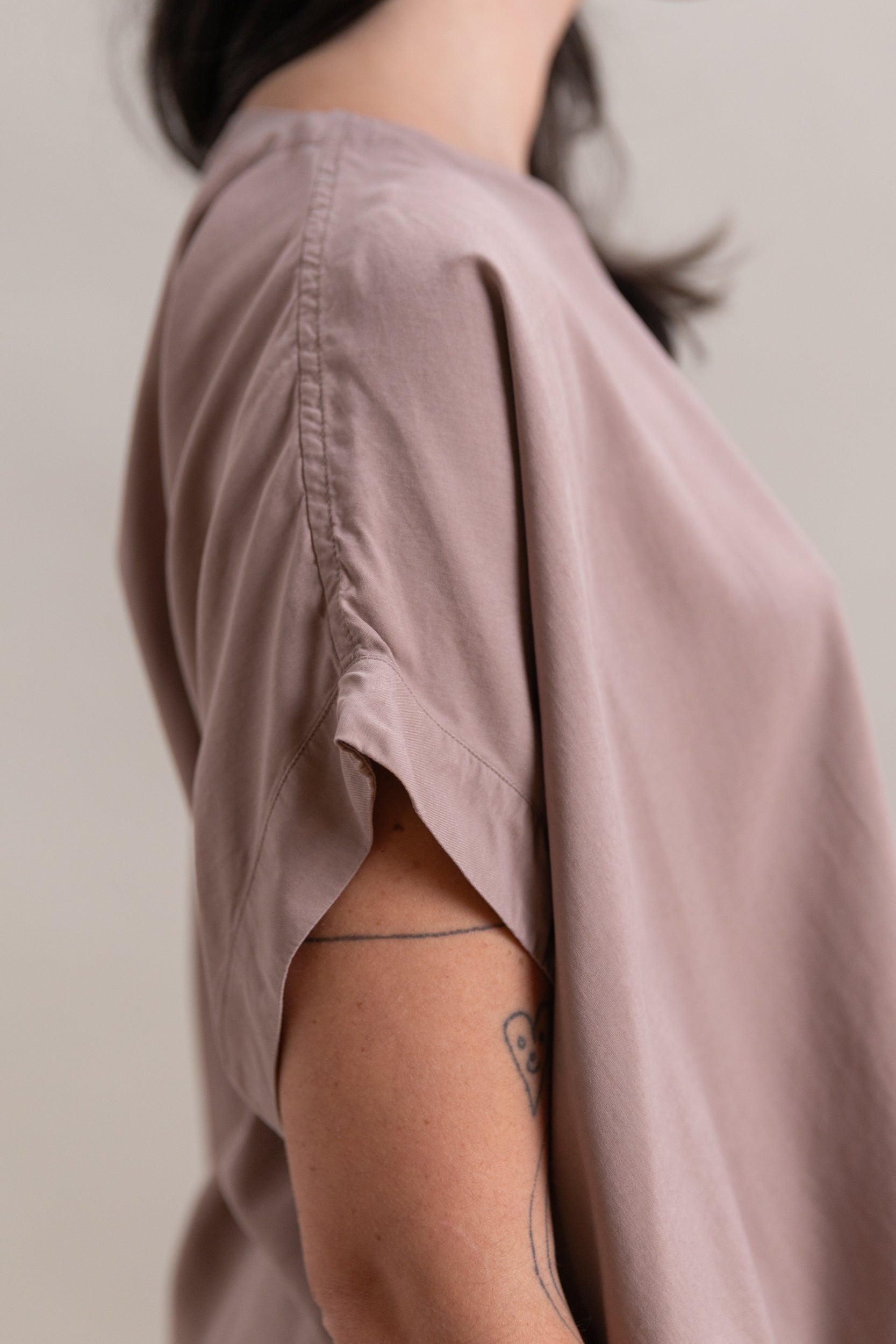 FRANCESCA TOP IN DUSTY VIOLA SPUN SILK