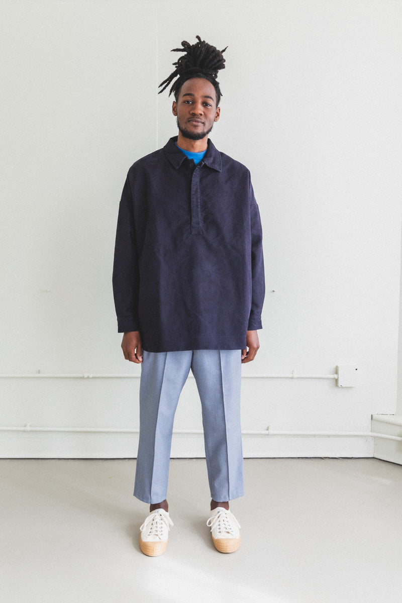 TEDY TOP IN DARK NAVY MOLESKIN