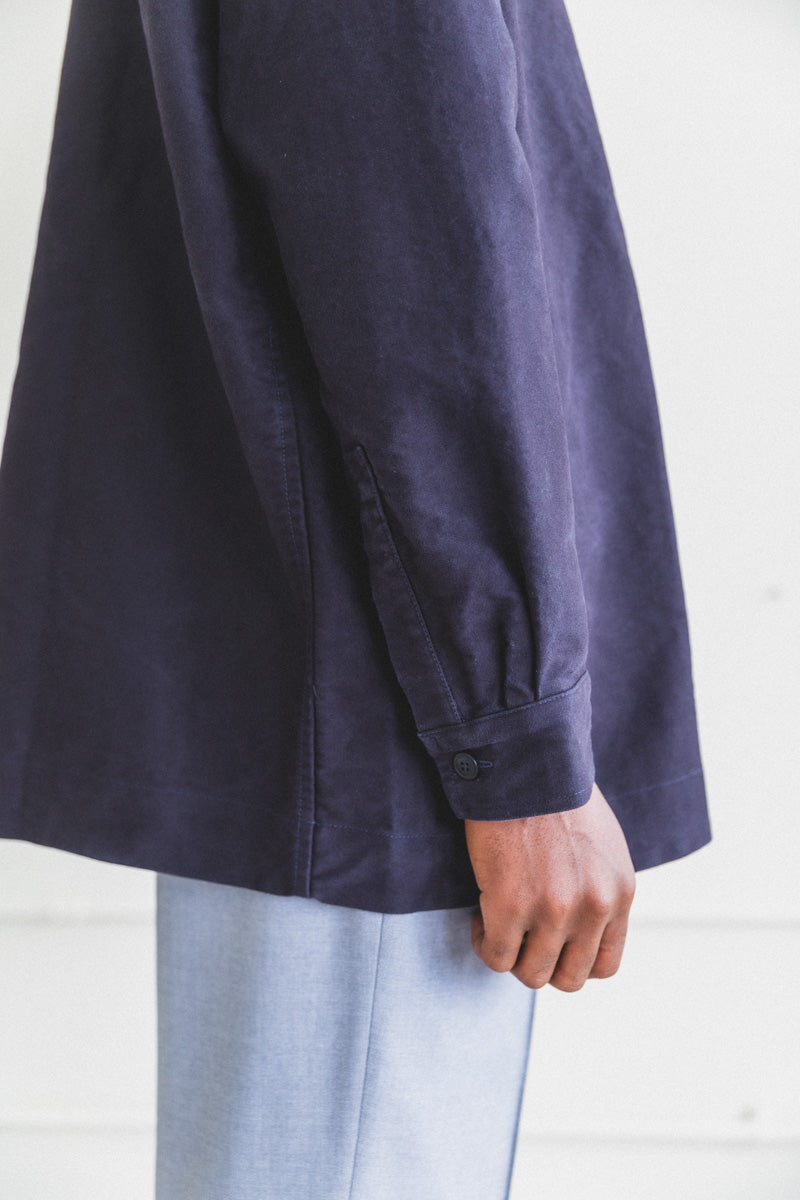 TEDY TOP IN DARK NAVY MOLESKIN