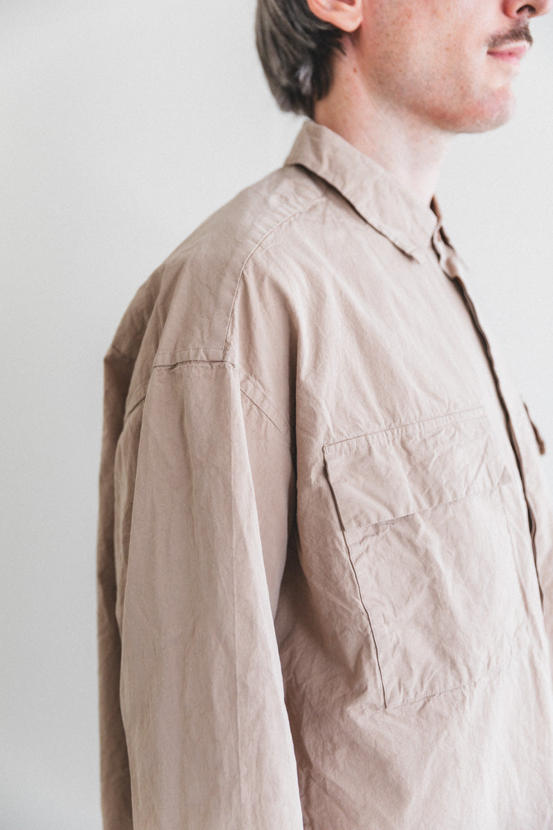 VOLUME SHIRT IN LIGHT BEIGE PAPER COT