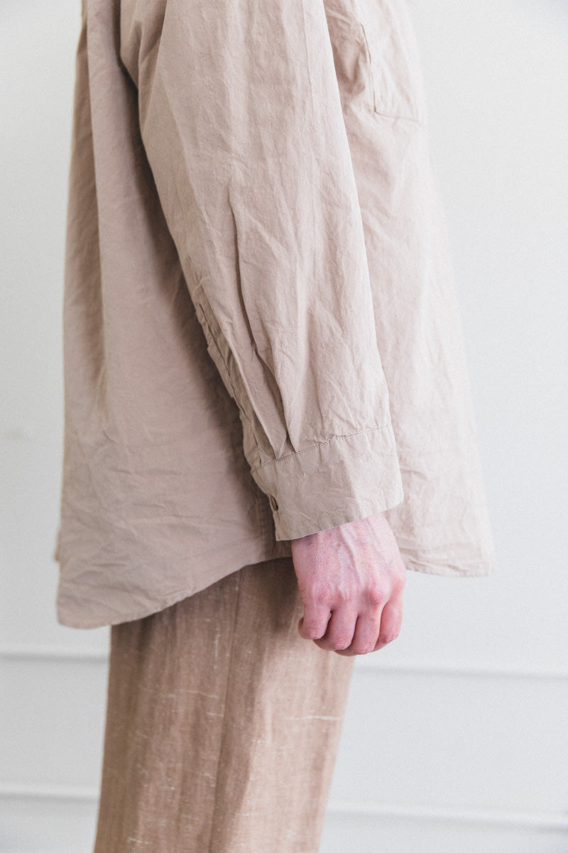 VOLUME SHIRT IN LIGHT BEIGE PAPER COT