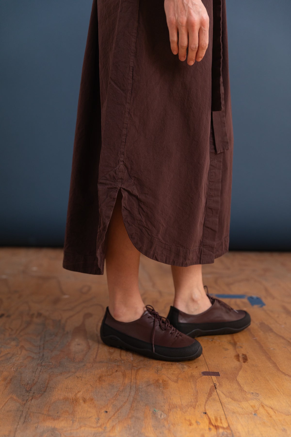 WAGA LONG SLEEVE DRESS IN EBONY PAPER COT