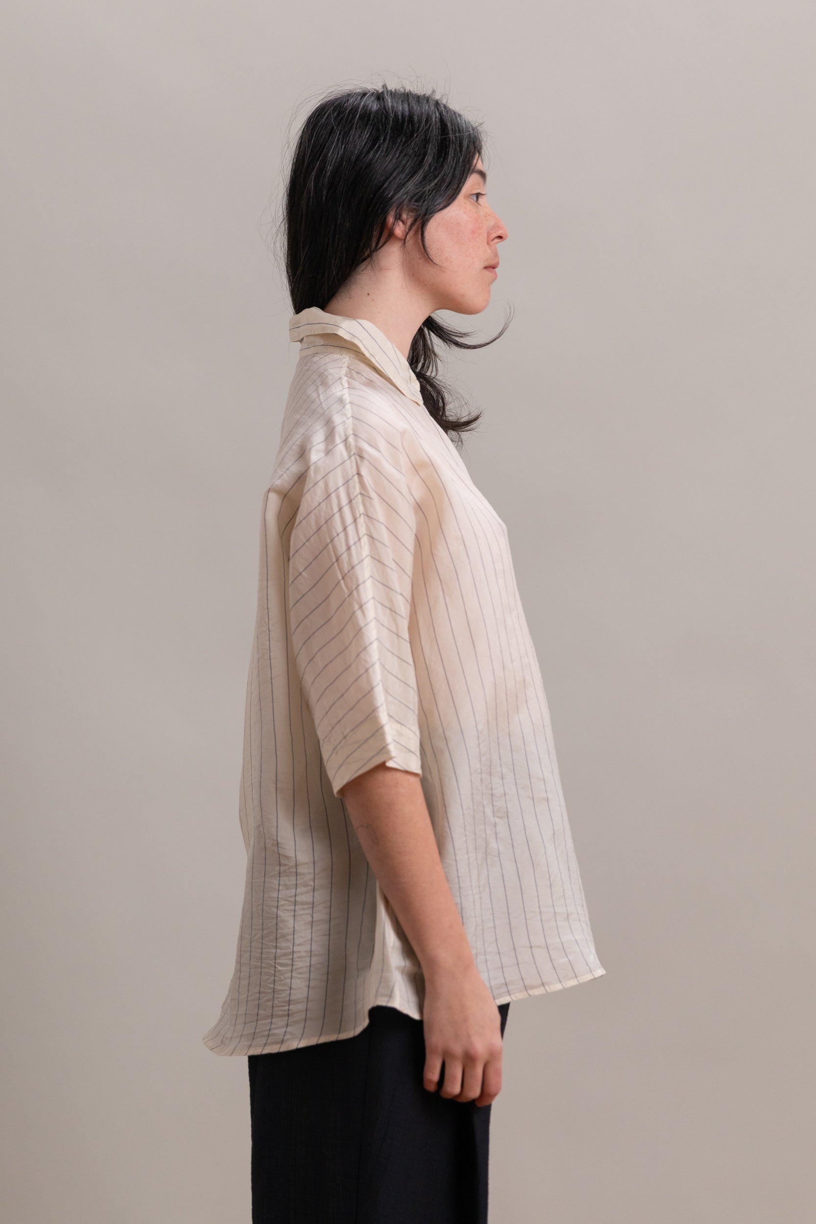 WAGA SHIRT IN TAFFETA SILK STRIPE