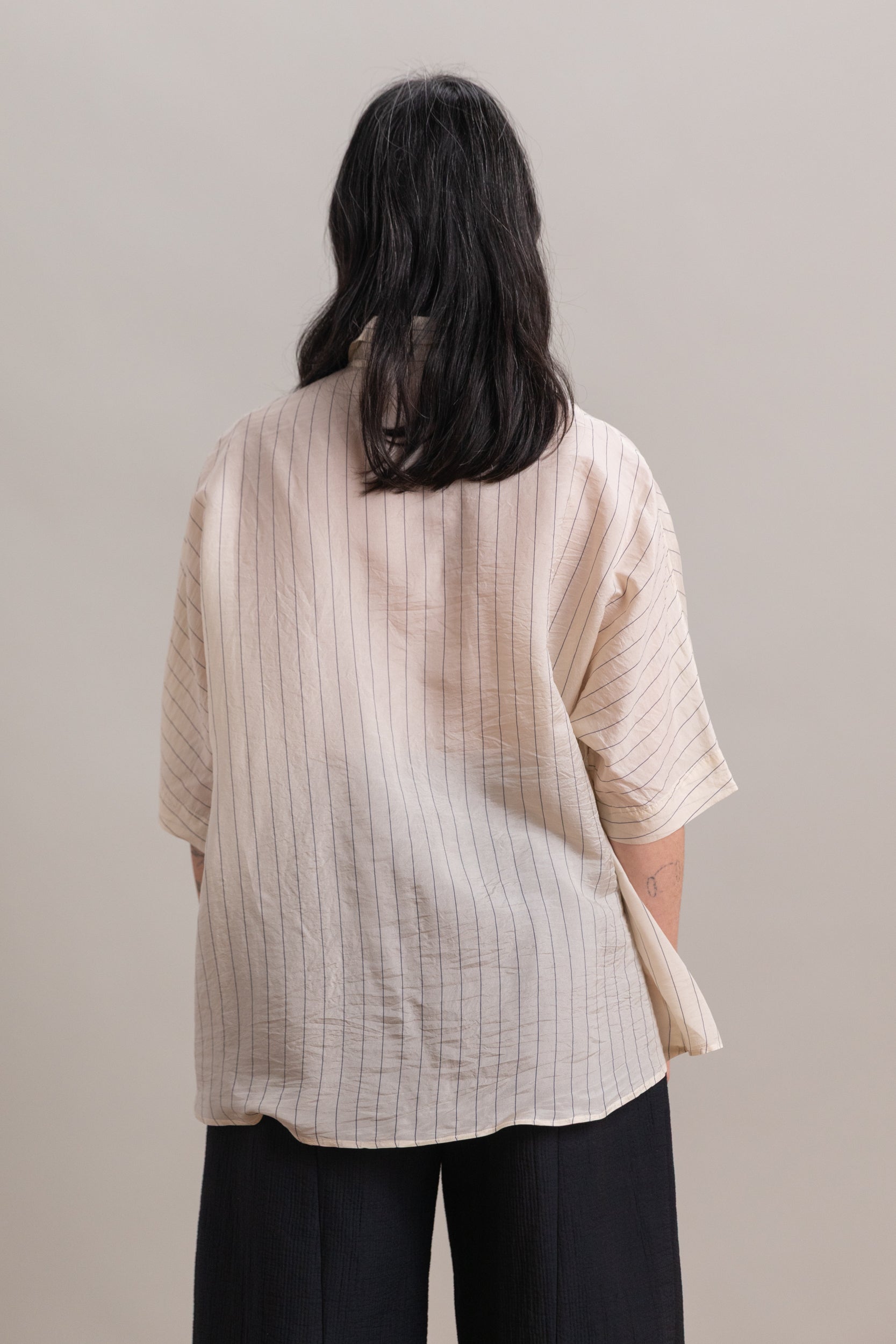 WAGA SHIRT IN TAFFETA SILK STRIPE