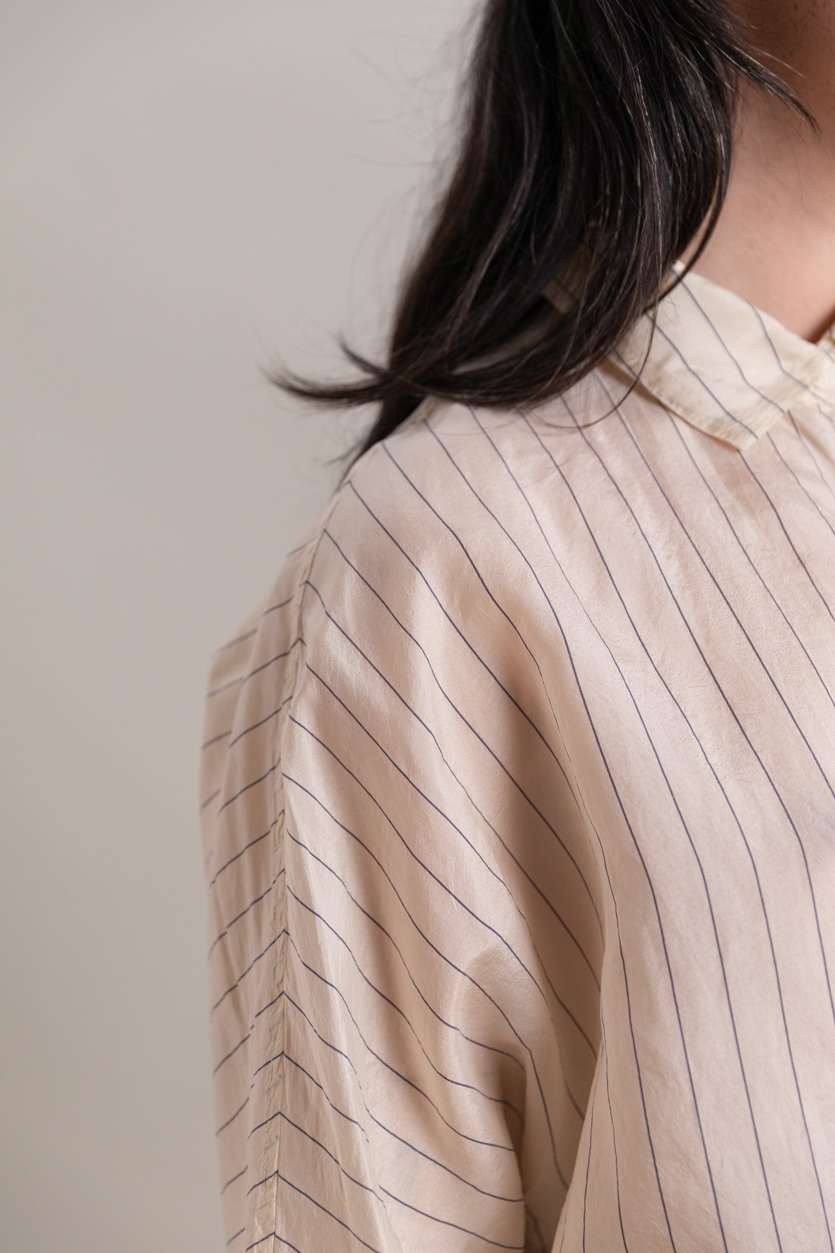 WAGA SHIRT IN TAFFETA SILK STRIPE