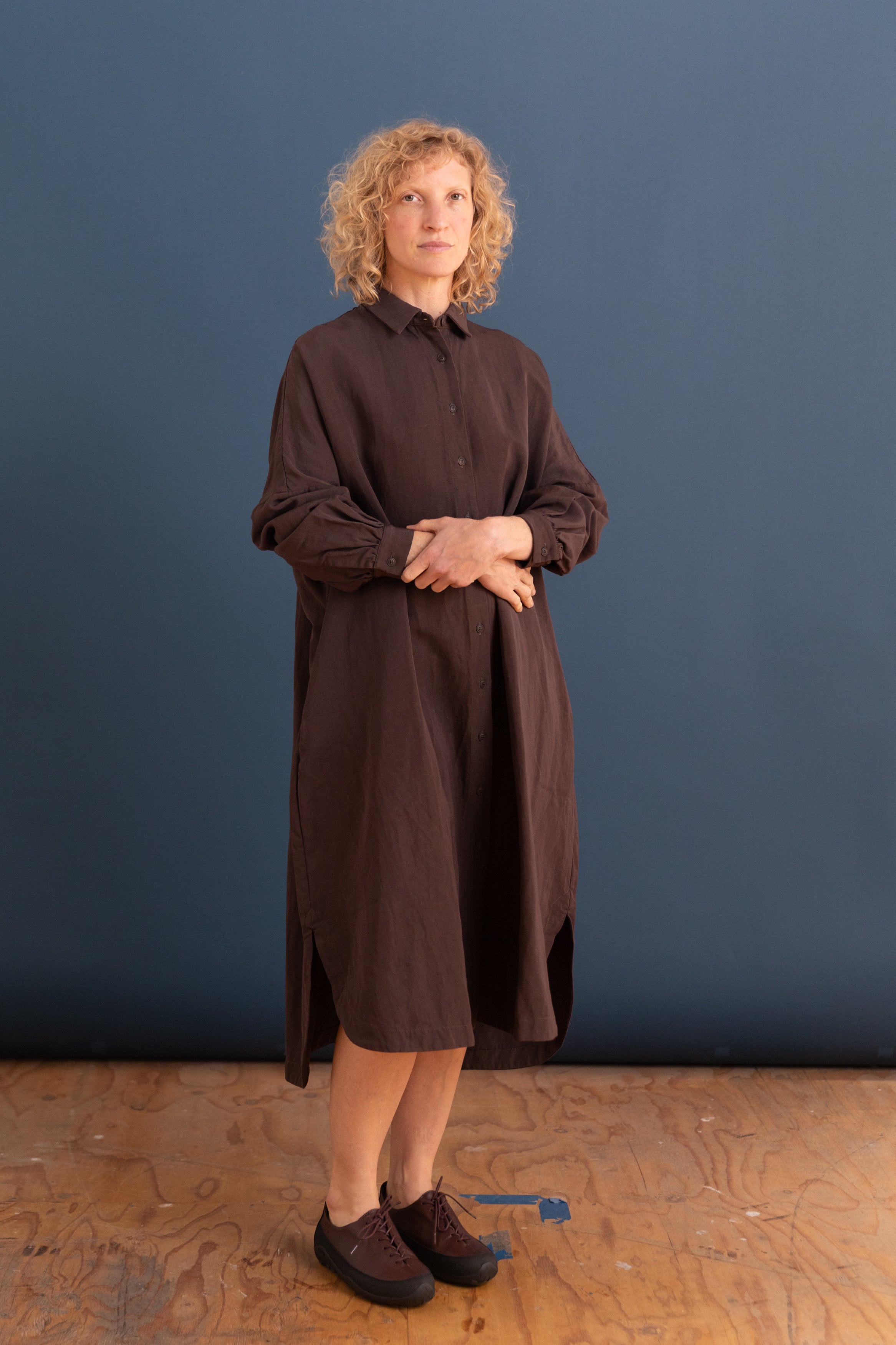 YUKI DRESS IN BUNGA WOOL LINEN
