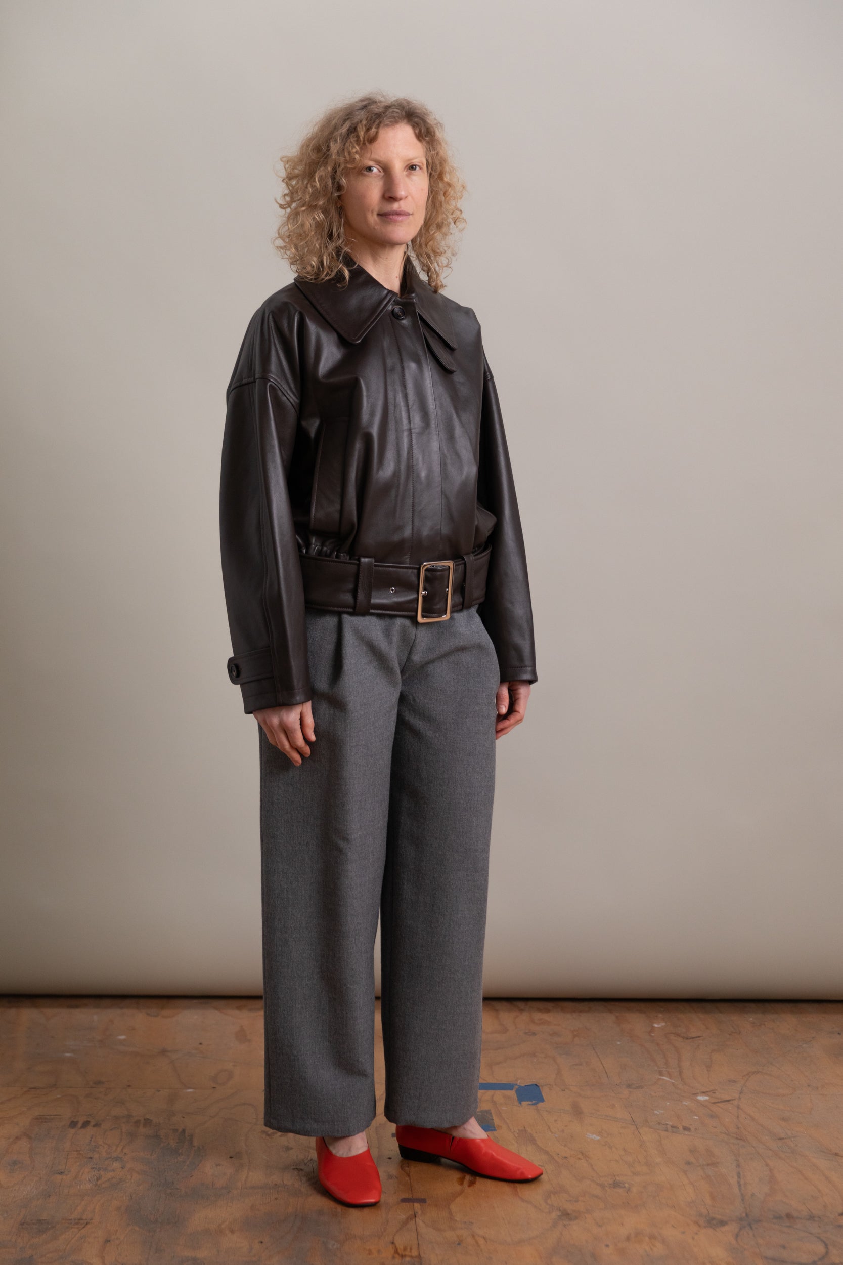 NARA JACKET IN CHOCOLATE NAPA LEATHER