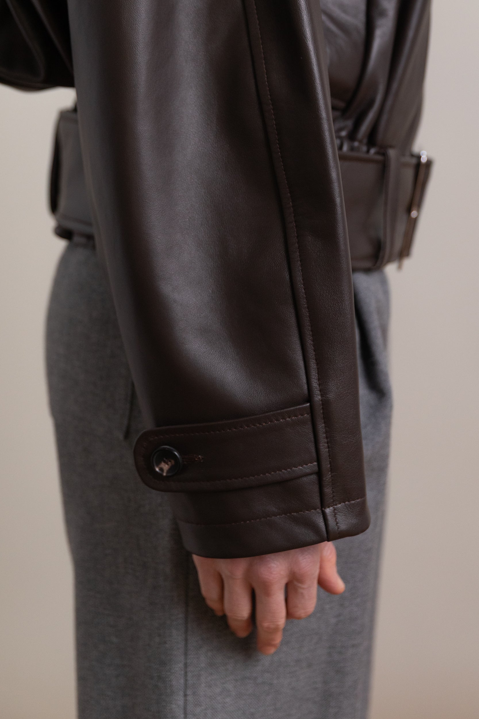 NARA JACKET IN CHOCOLATE NAPA LEATHER