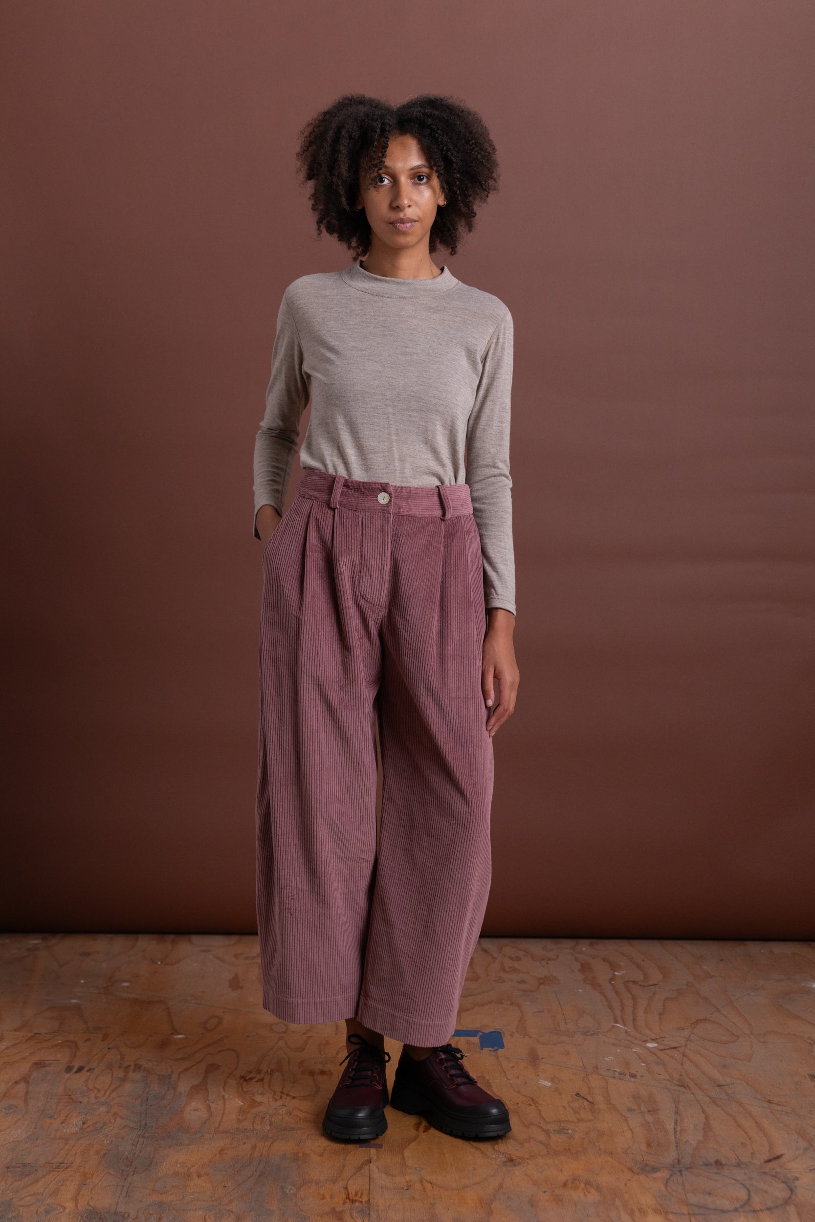 ROBYN TROUSER IN THISTLE JAPANESE COTTON CORDUROY