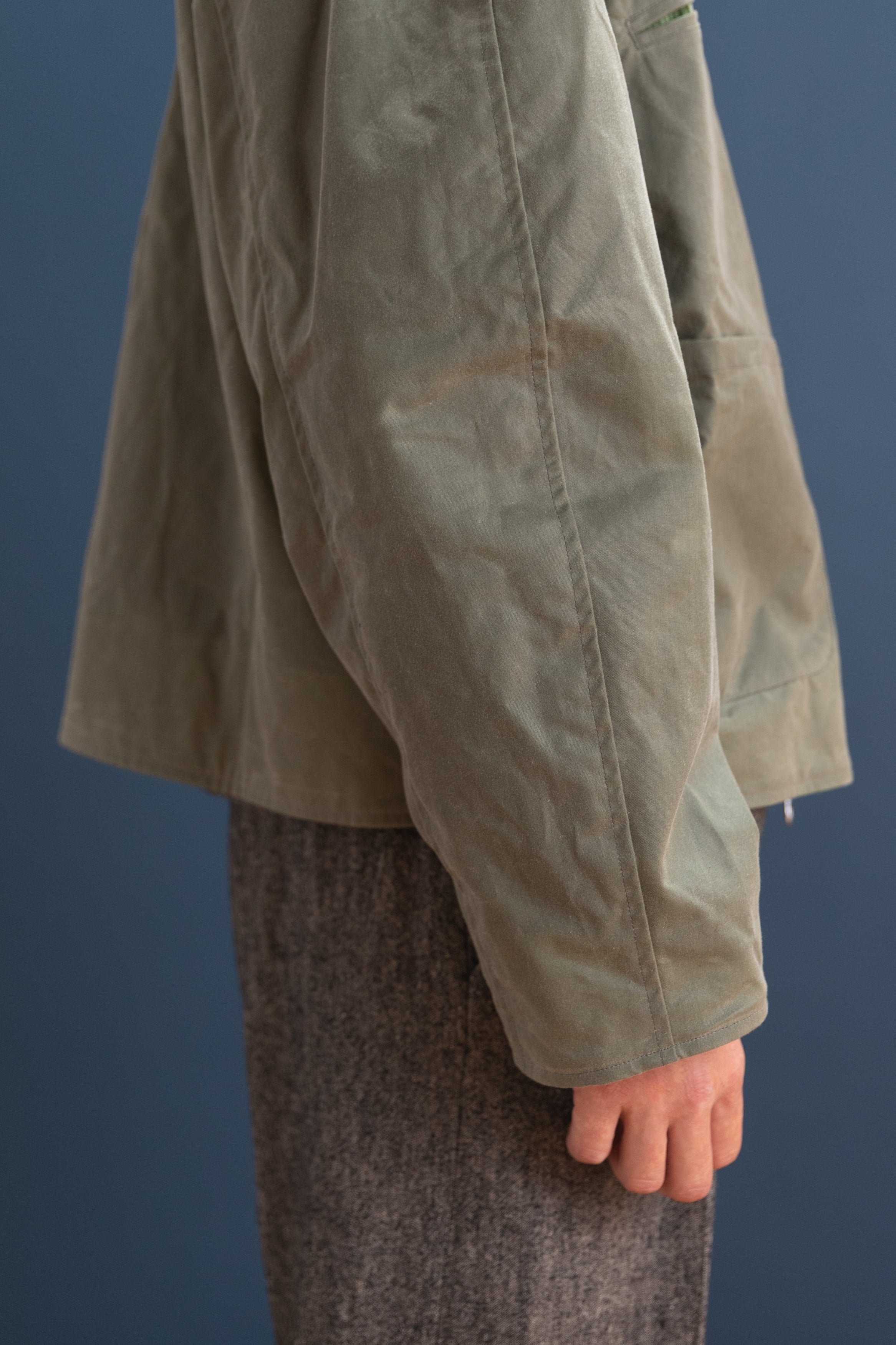 BRITISH WAXED COTTON FLYING JACKET IN SAGE