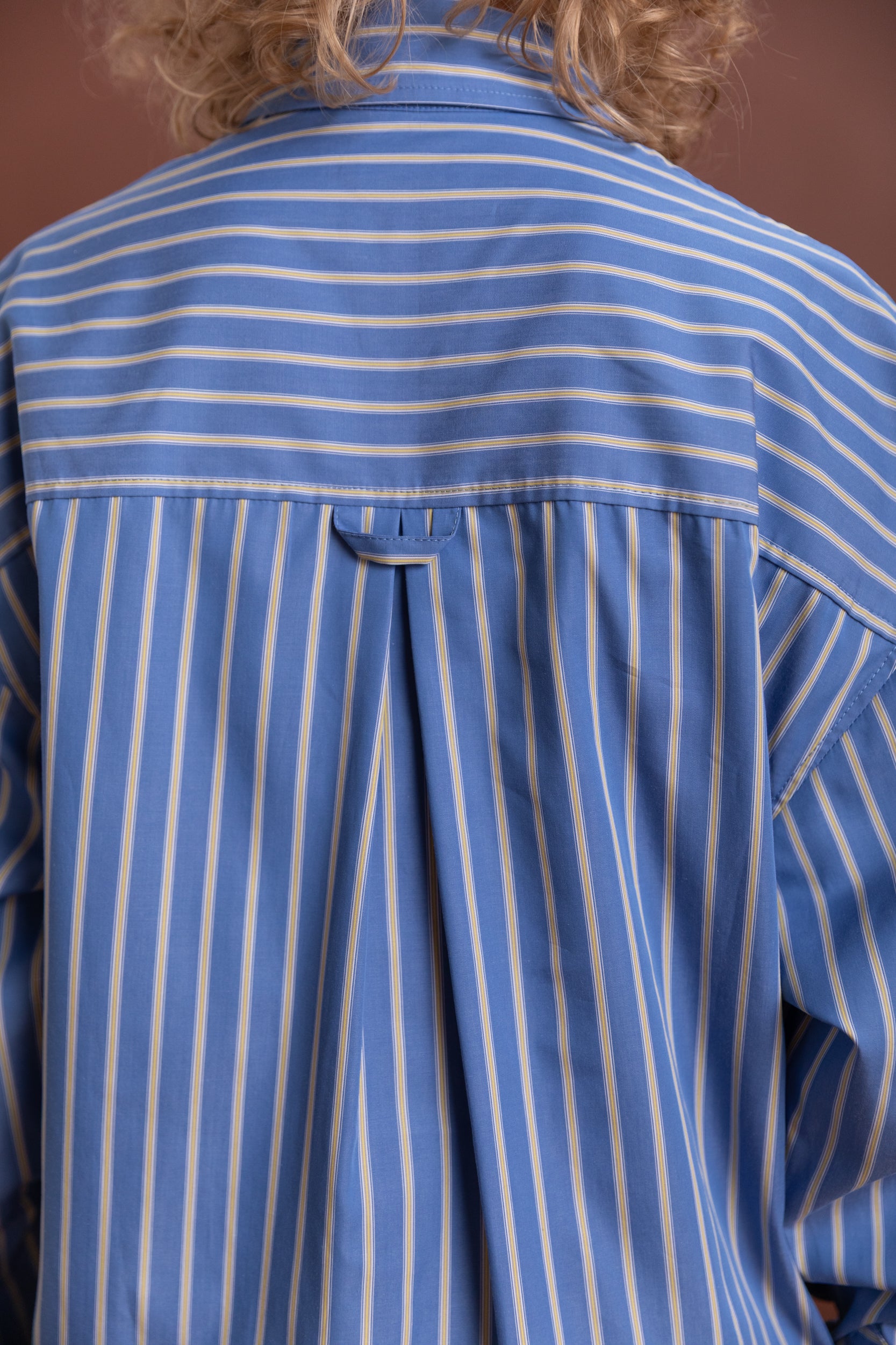 DENNIS SHIRT IN BLUE JAPANESE STRIPED SHIRTING