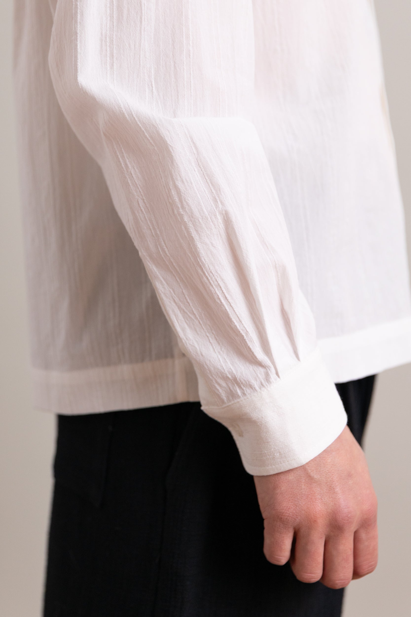 DENNIS SHIRT IN WHITE JAPANESE DOBBY CHAMBRAY COTTON