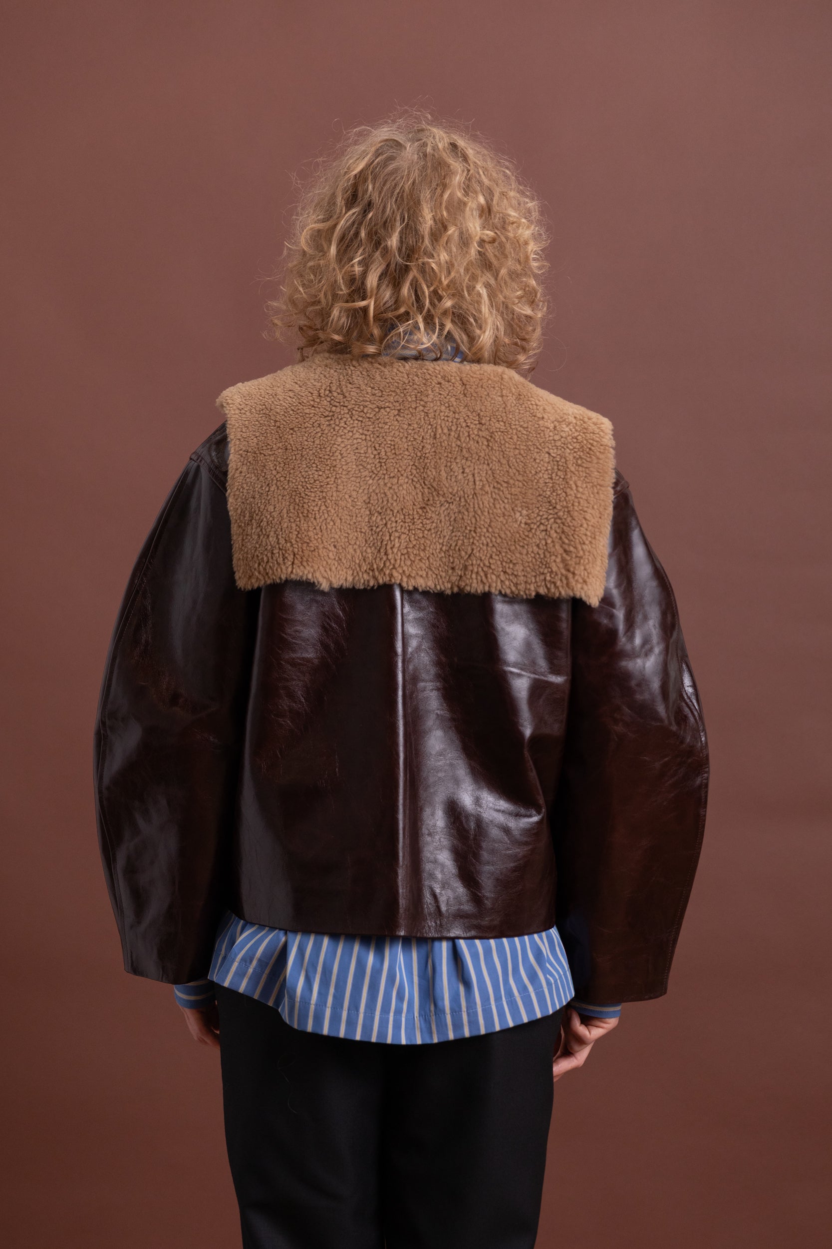 ELLIE JACKET IN CANADA BROWN LEATHER