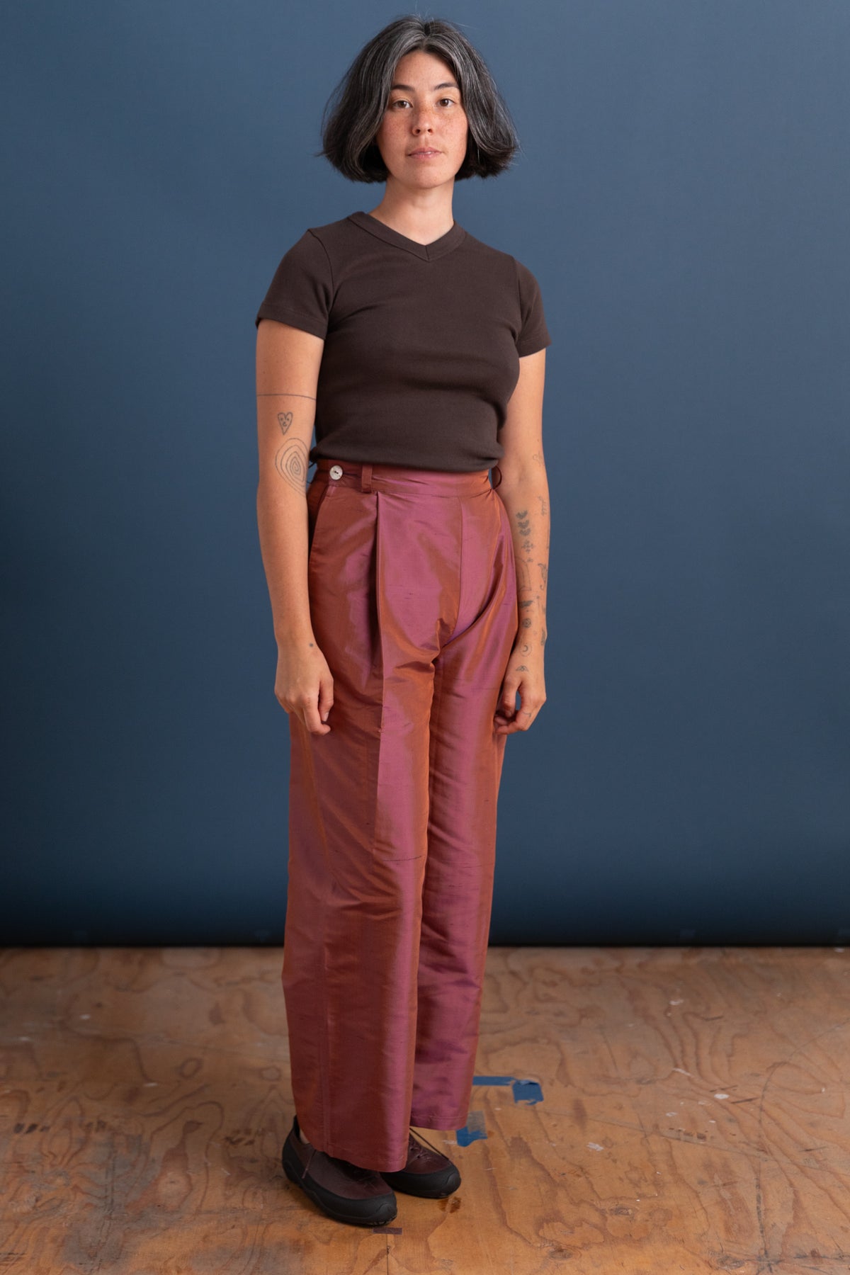 GEORGIA TROUSER IN JAM SILK DUPION