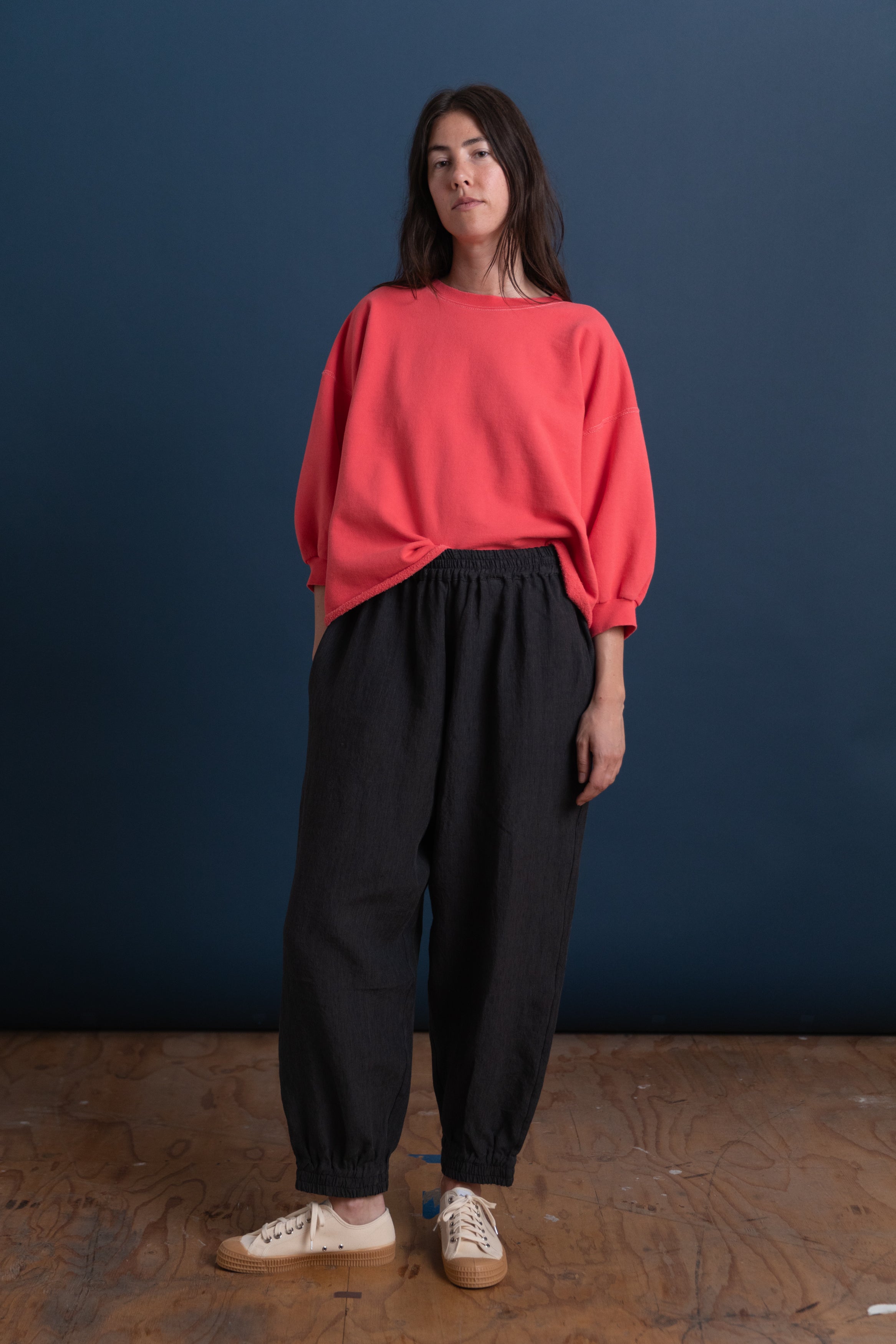 IRIS TROUSER IN STEEL IRISH LINEN