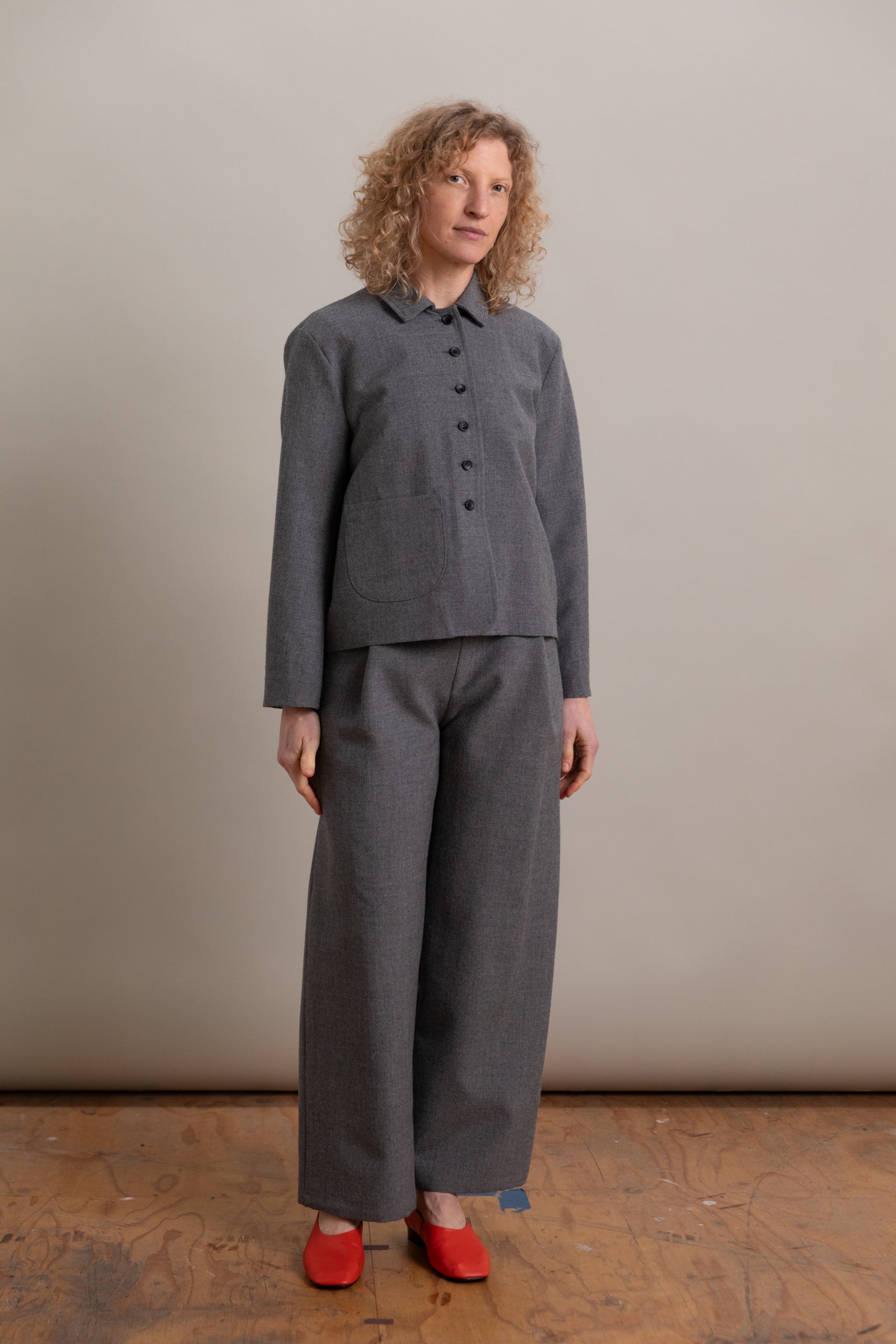 LILLIE JACKET IN LIGHT GREY BRITISH WOOL