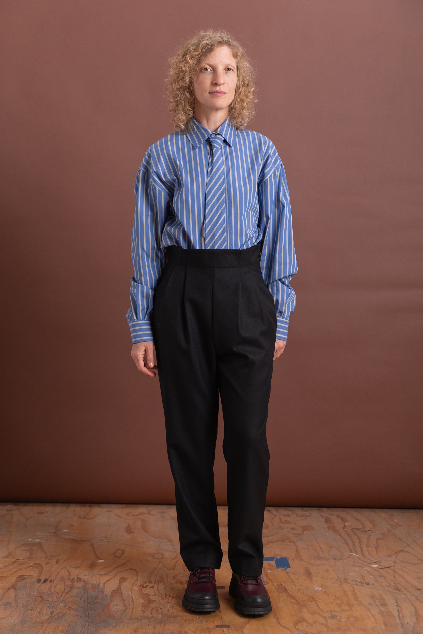MABEL TROUSER IN BLACK BRITISH WOOL