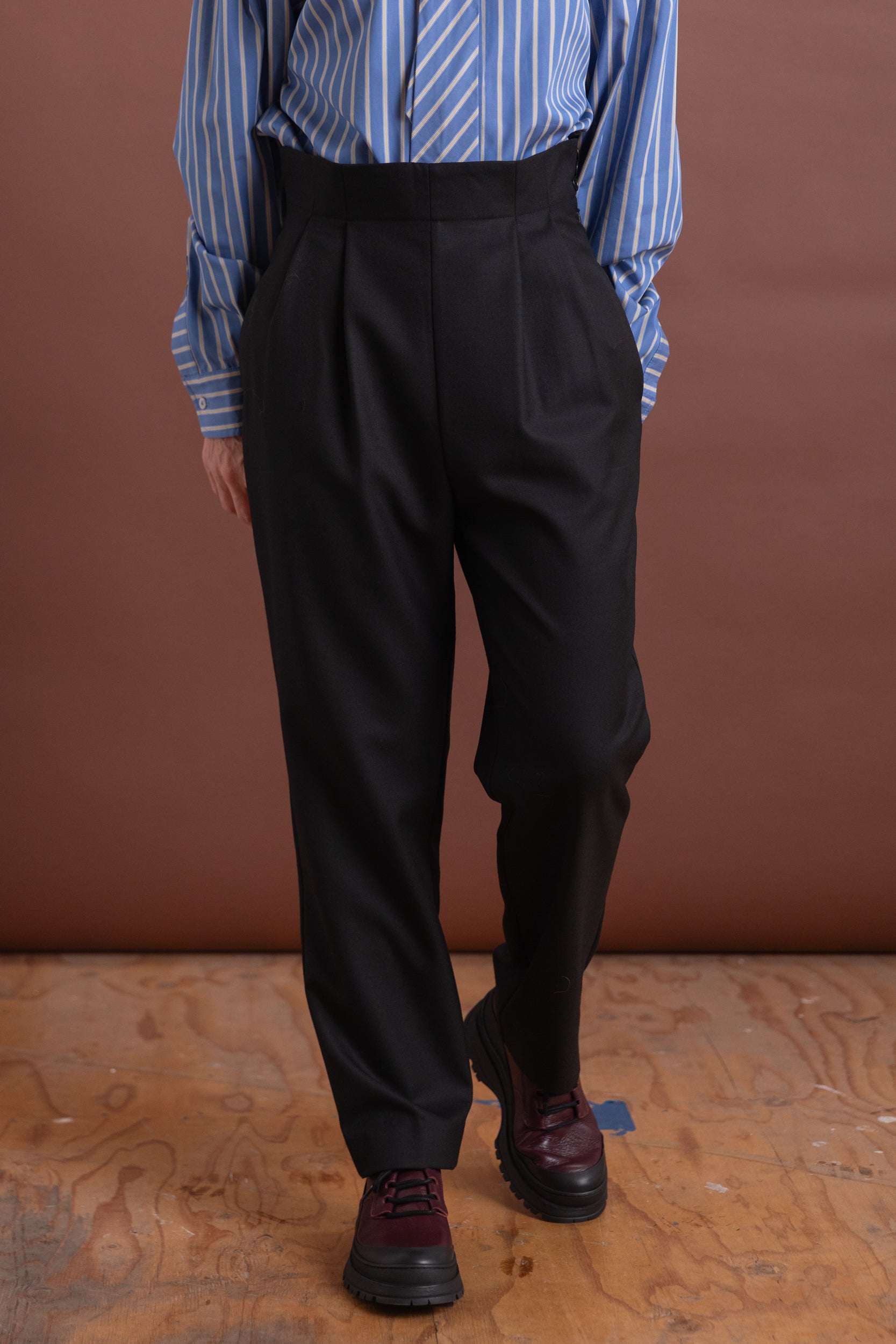 MABEL TROUSER IN BLACK BRITISH WOOL
