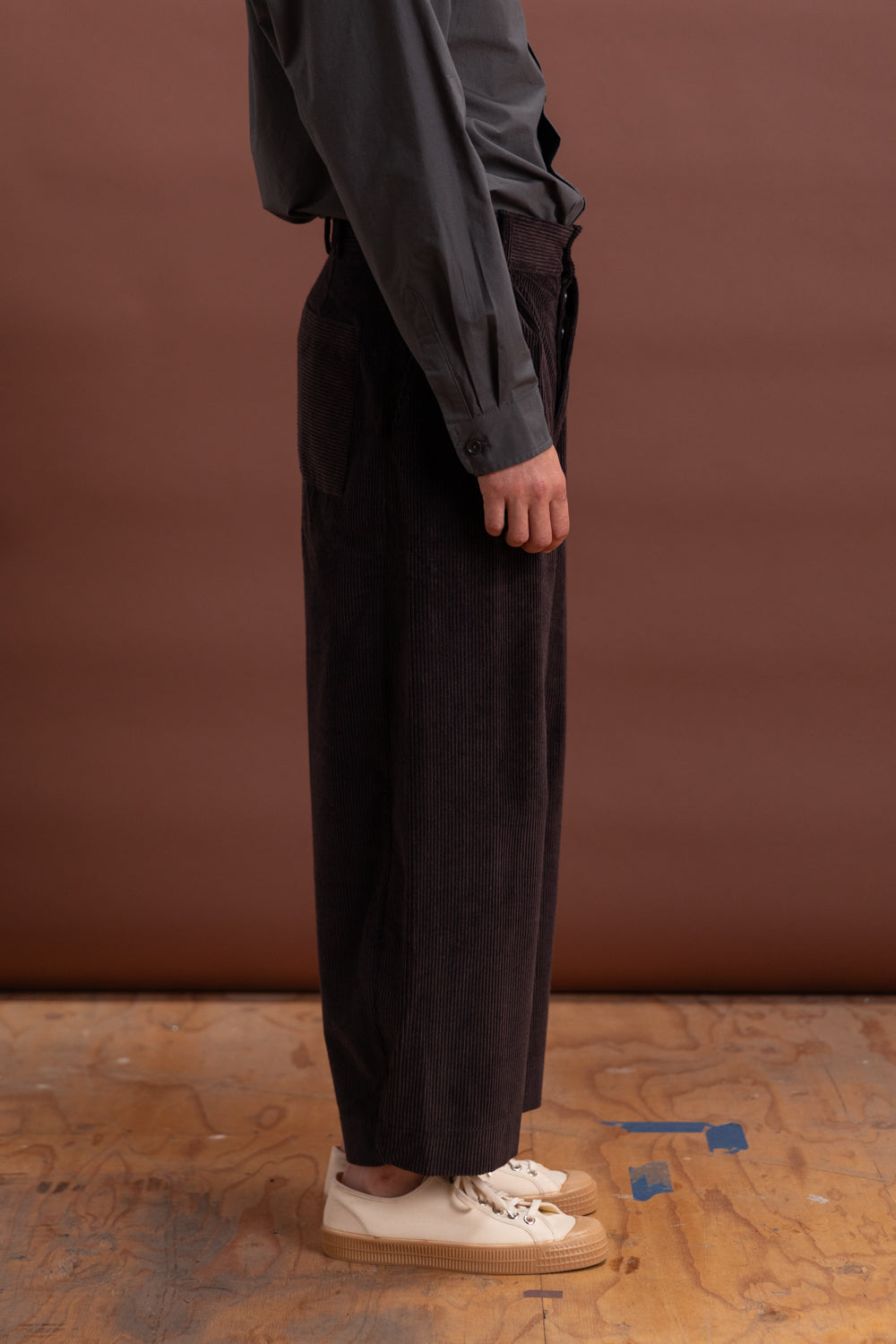 ROBBY TROUSER IN TAUPE JAPANESE TWO TONE COTTON CORDUROY