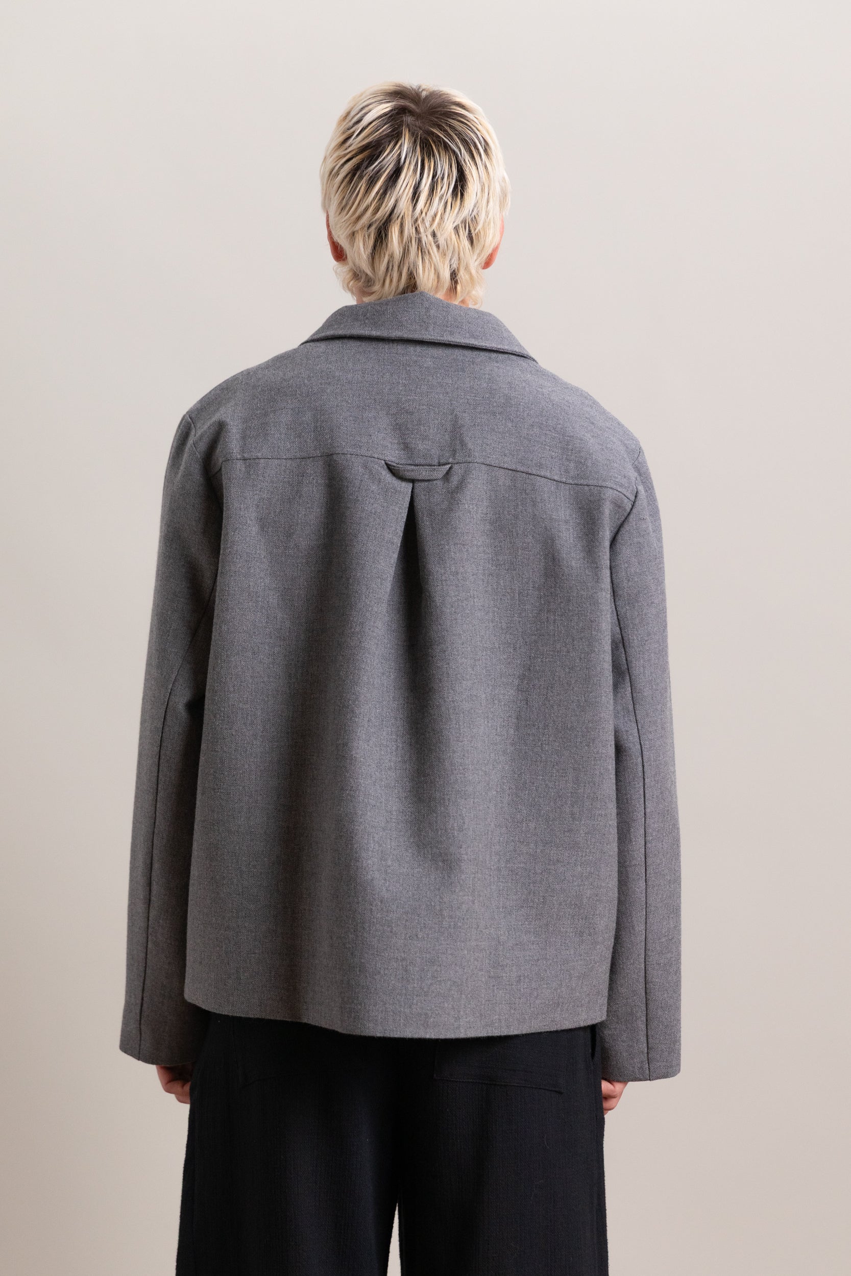 SANDY JACKET IN GREY BRITISH WOOL
