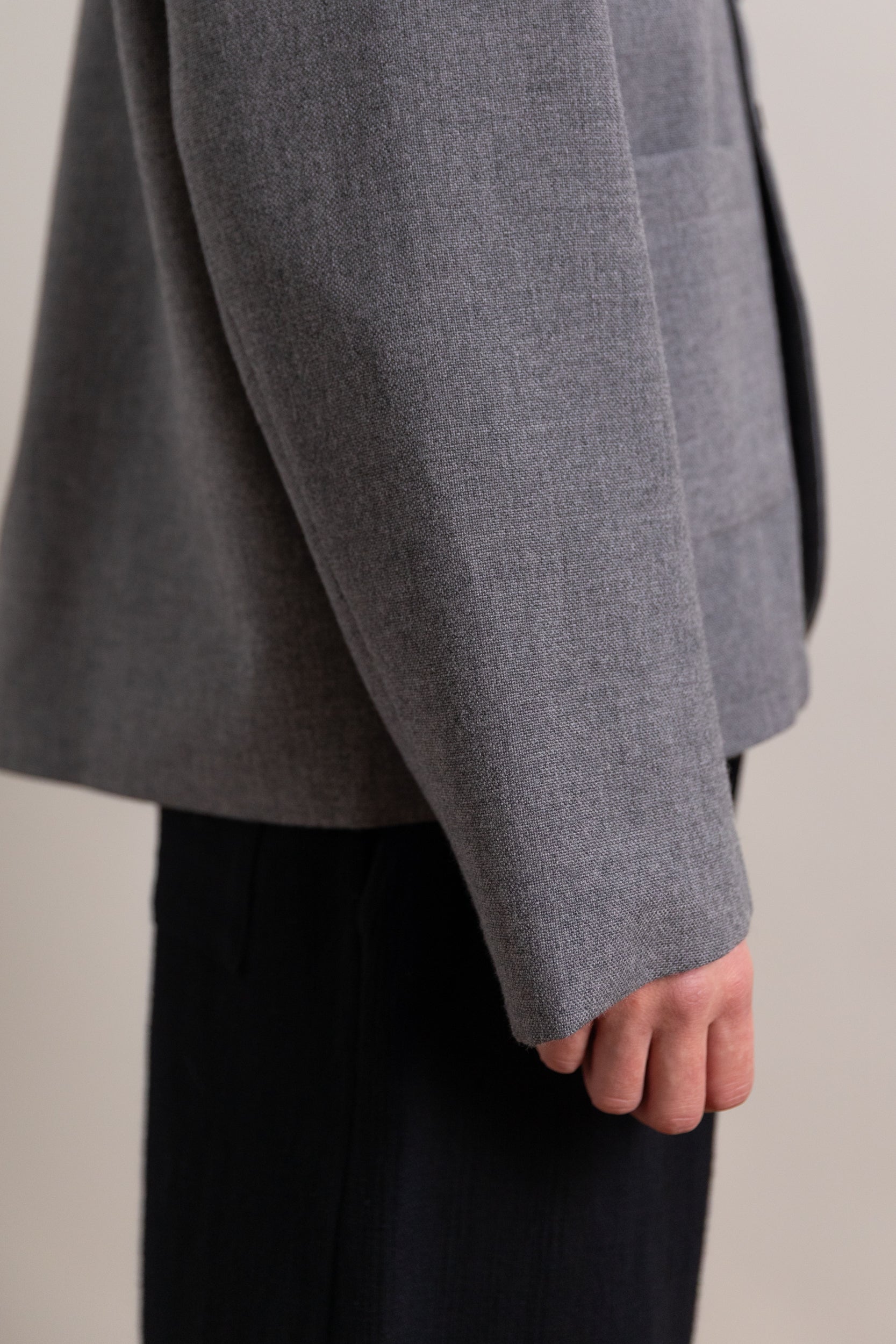 SANDY JACKET IN GREY BRITISH WOOL