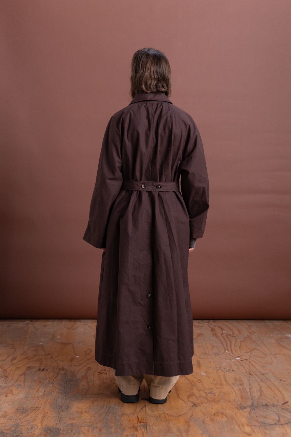 WICKHAM MAC IN DARK MULBERRY BRITISH DRY OILSKIN