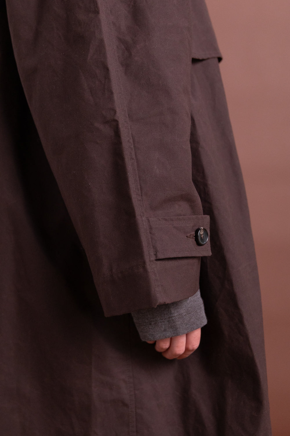 WICKHAM MAC IN DARK MULBERRY BRITISH DRY OILSKIN