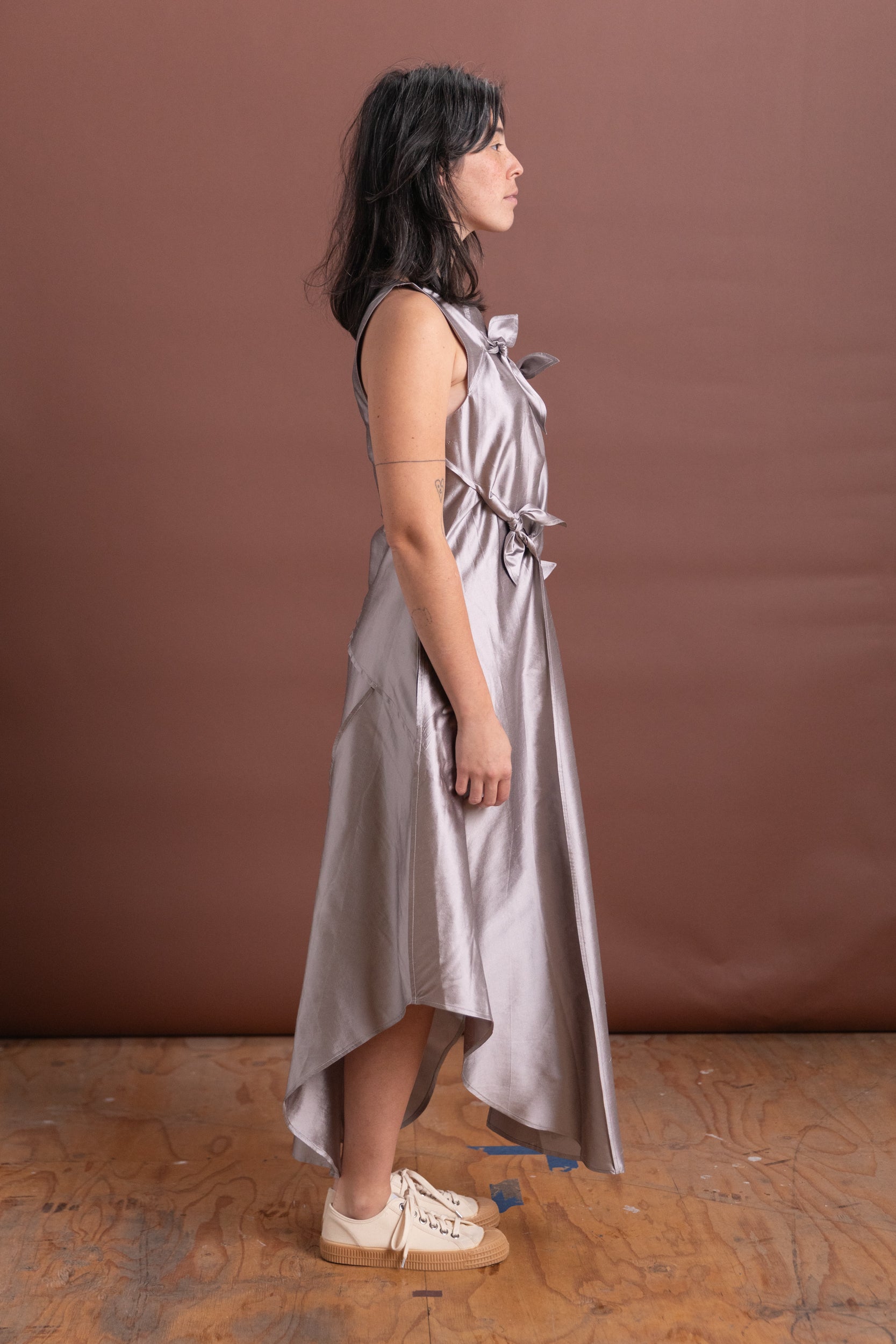 TABEA DRESS IN LAVENDER SILK TAFFETA