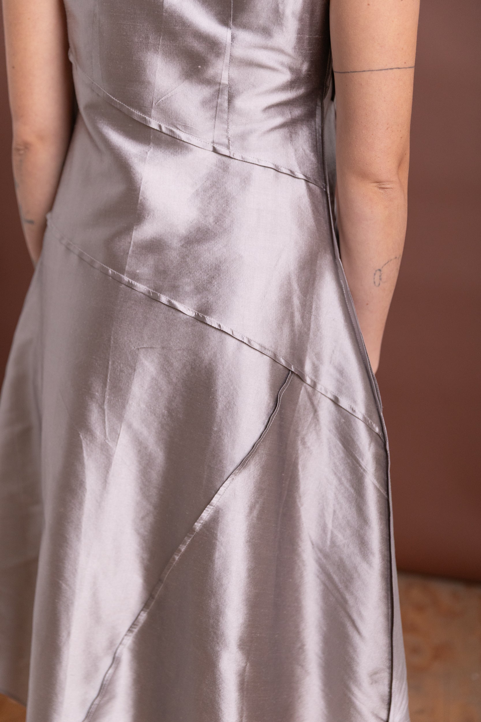 TABEA DRESS IN LAVENDER SILK TAFFETA