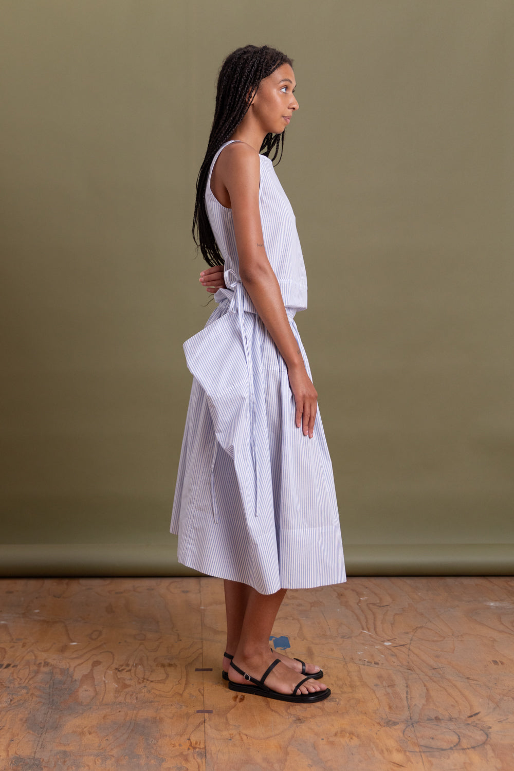 ELSA DRESS IN RIVIERA STRIPED COTTON