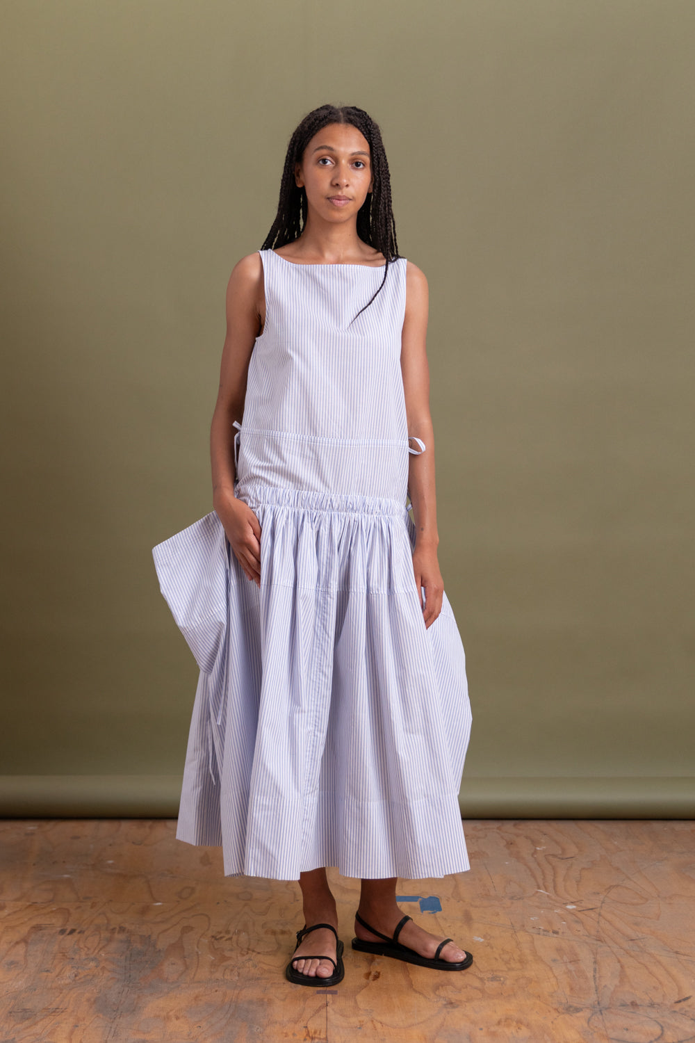 ELSA DRESS IN RIVIERA STRIPED COTTON ELSA DRESS IN RIVIERA STRIPED COTTON