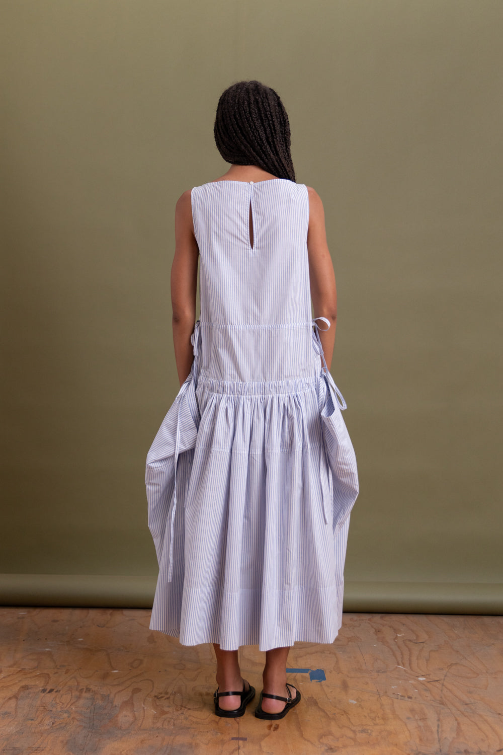 ELSA DRESS IN RIVIERA STRIPED COTTON