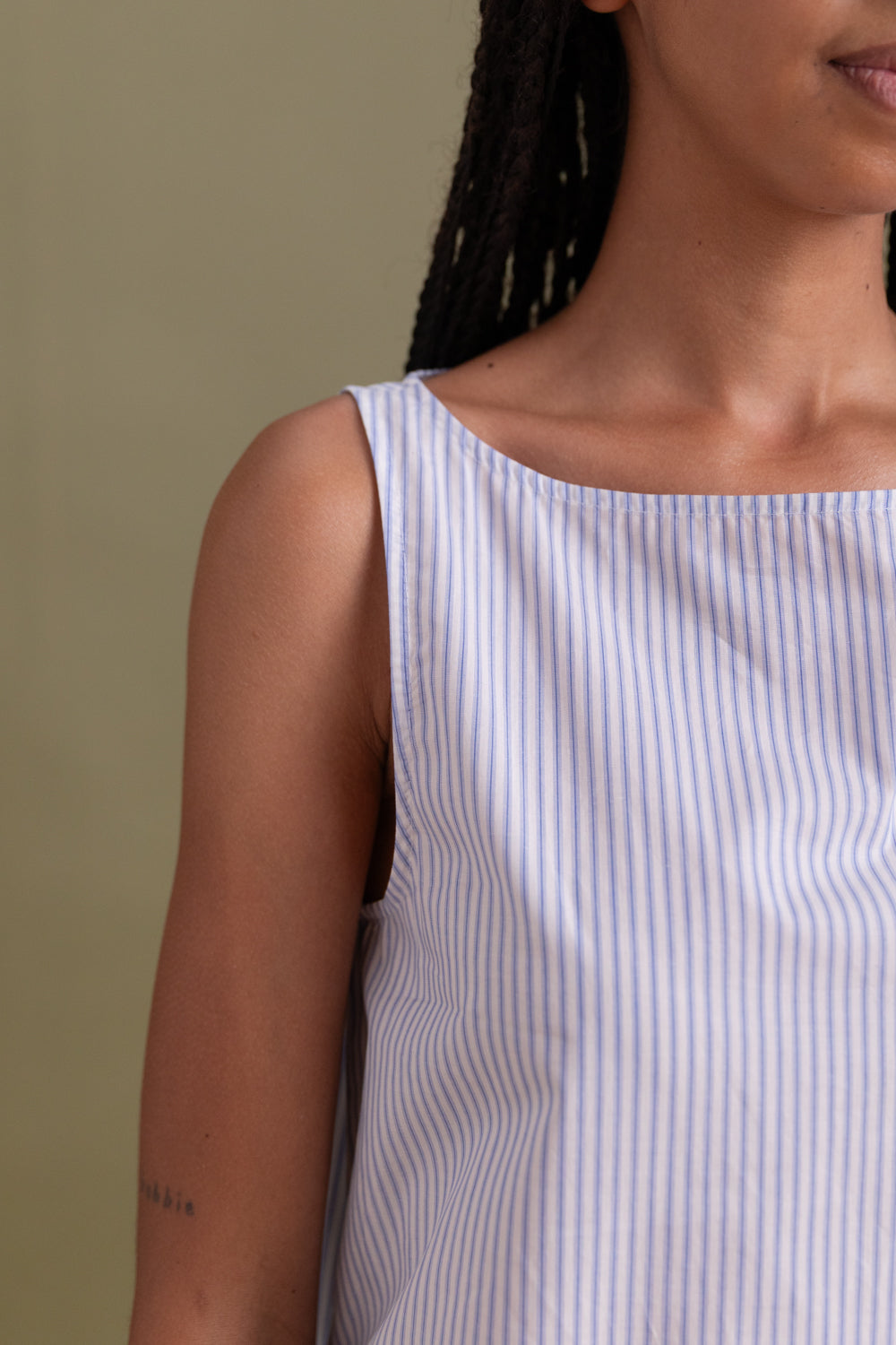 ELSA DRESS IN RIVIERA STRIPED COTTON