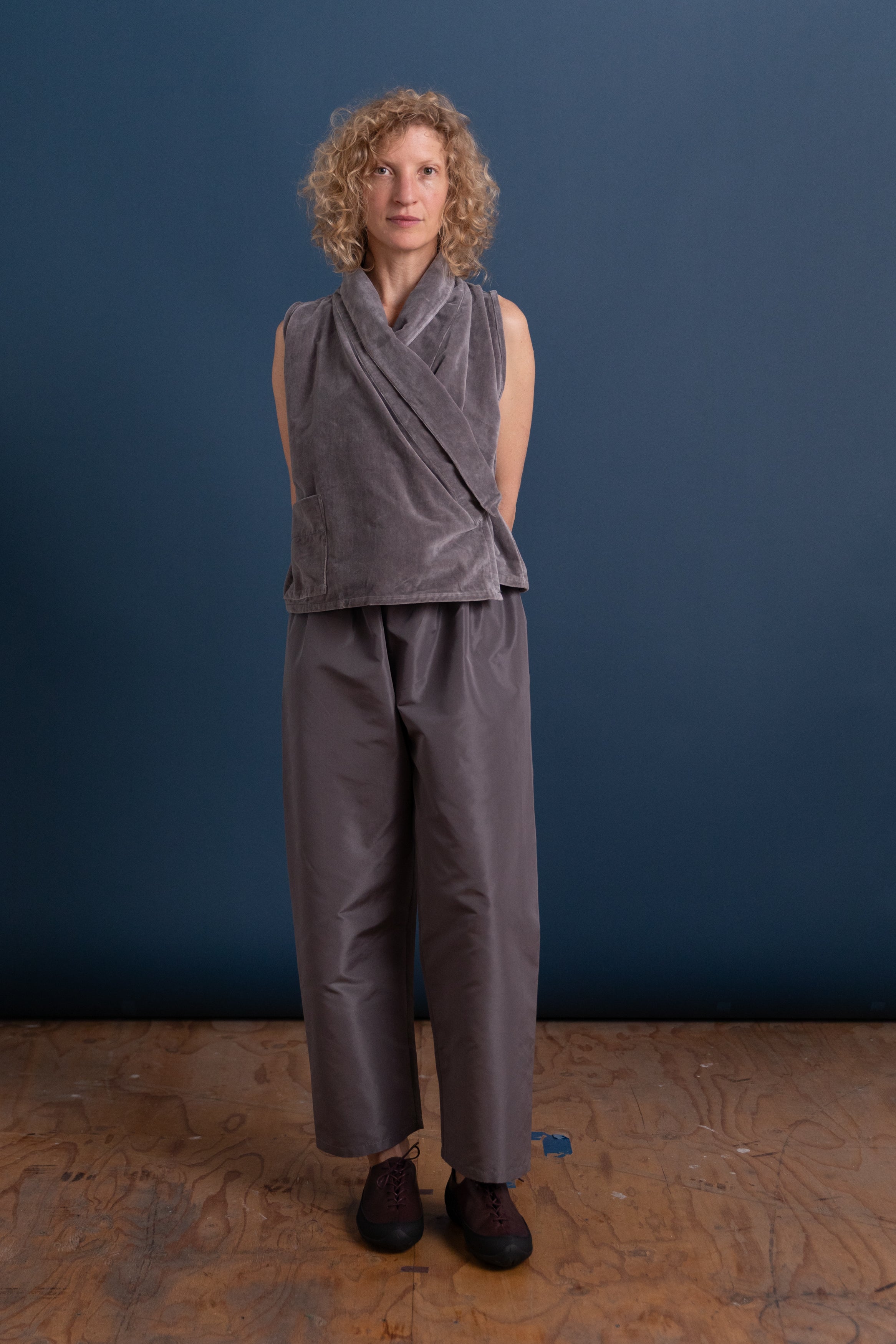 LEXY PANT IN METAL SILK TAFFETA
