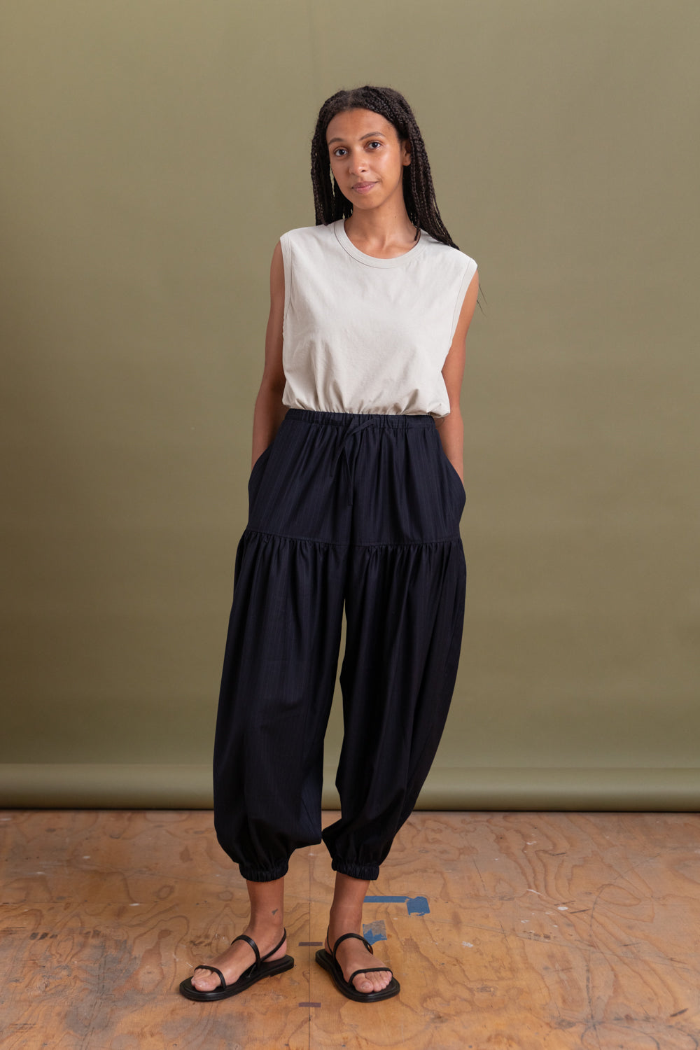 RAIN PANT IN PINSTRIPE