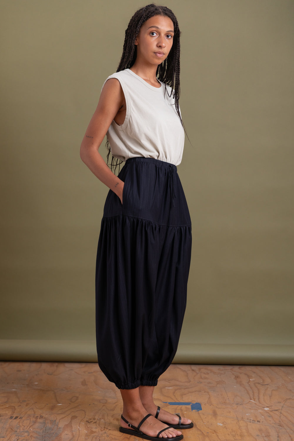 RAIN PANT IN PINSTRIPE